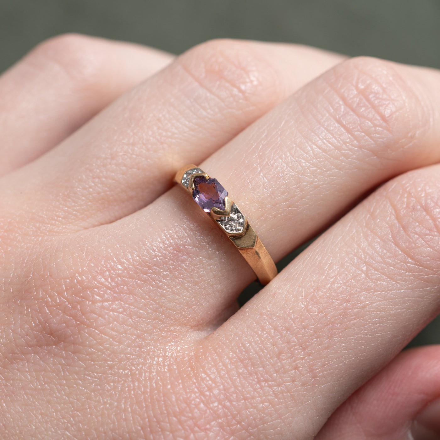 Amethyst Textured Ring | SZ 6.5