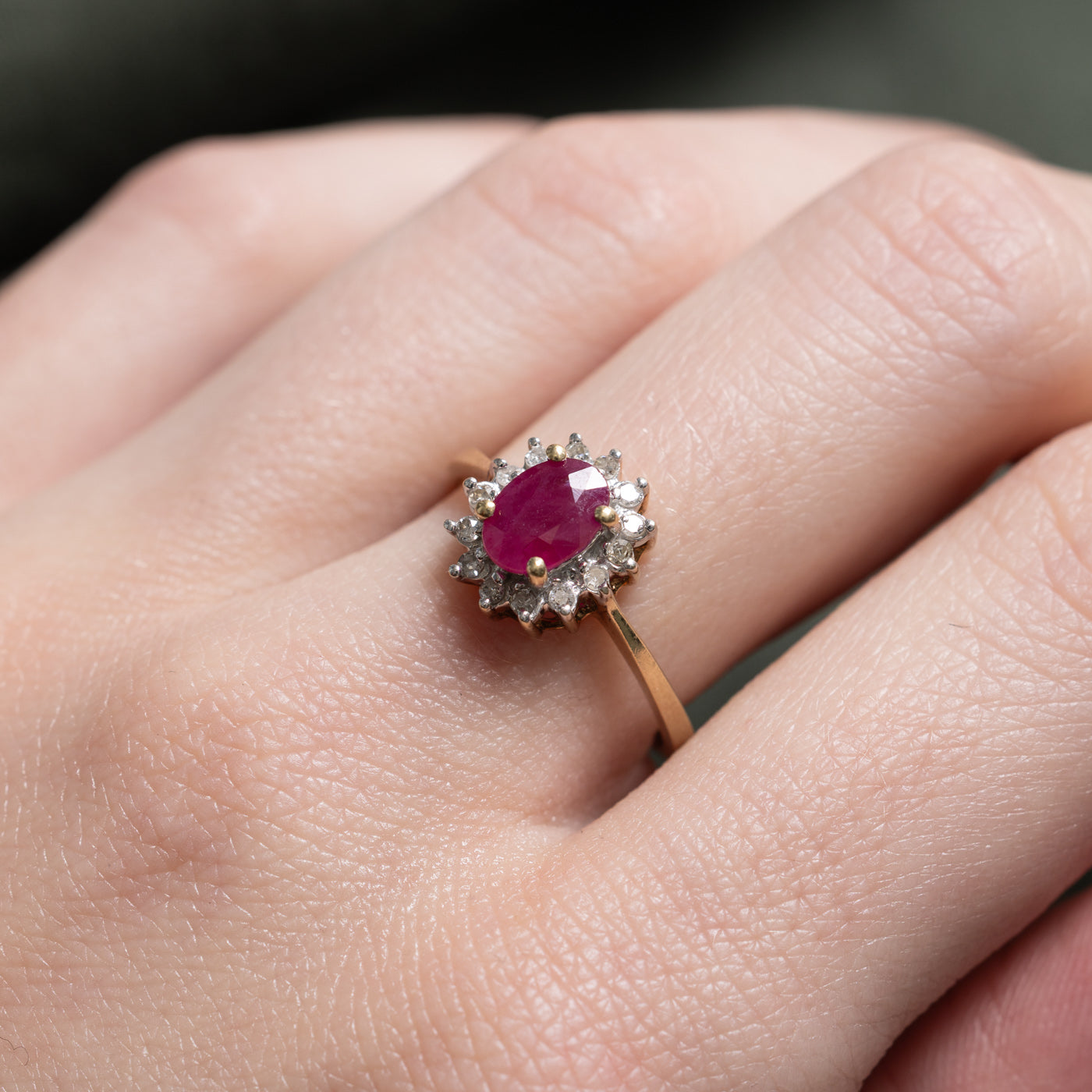 Ruby & Diamond Petal Ring | 0.60ct, 0.12ctw | SZ 7.0