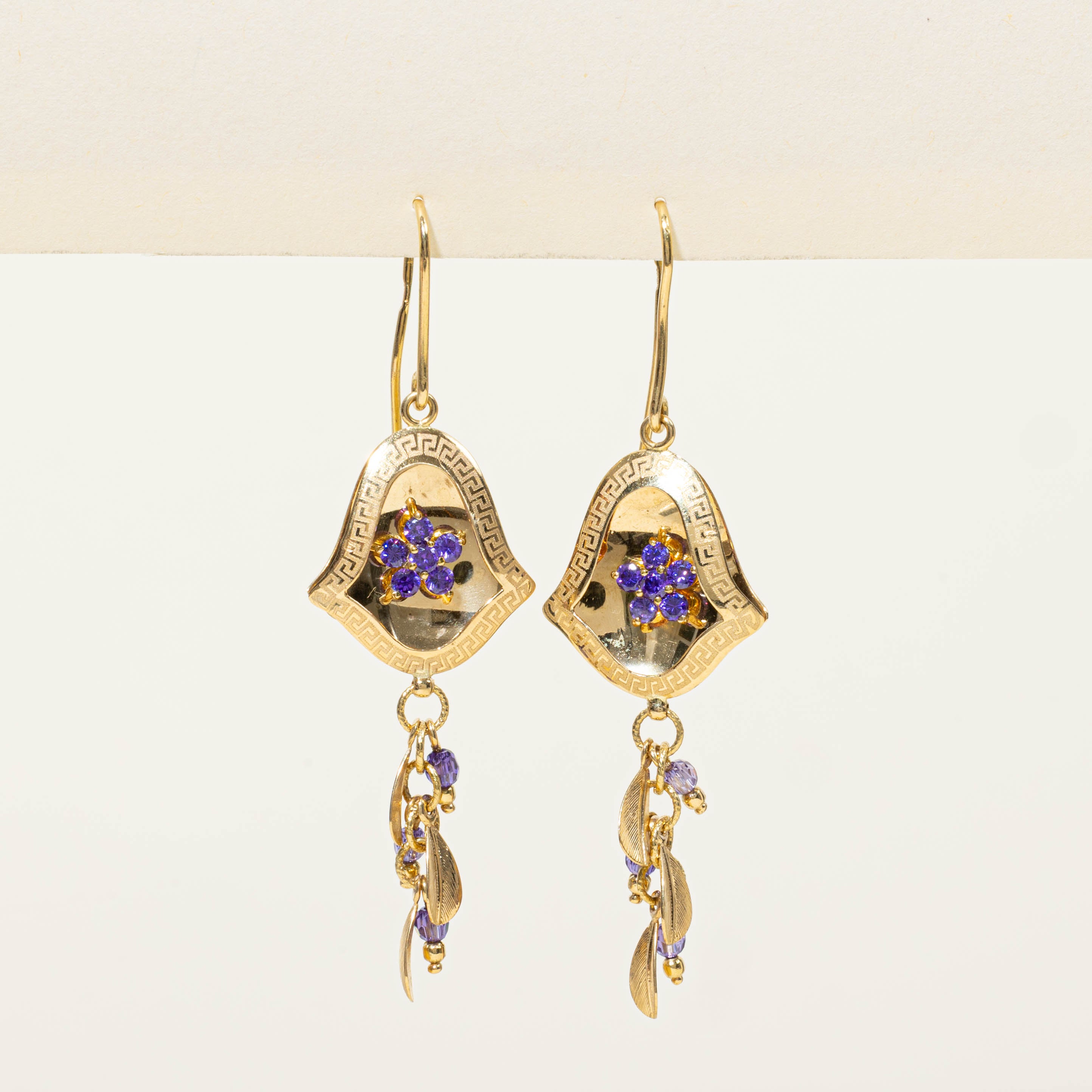 18k Amethyst Floral Drop Earrings | 1.00ctw
