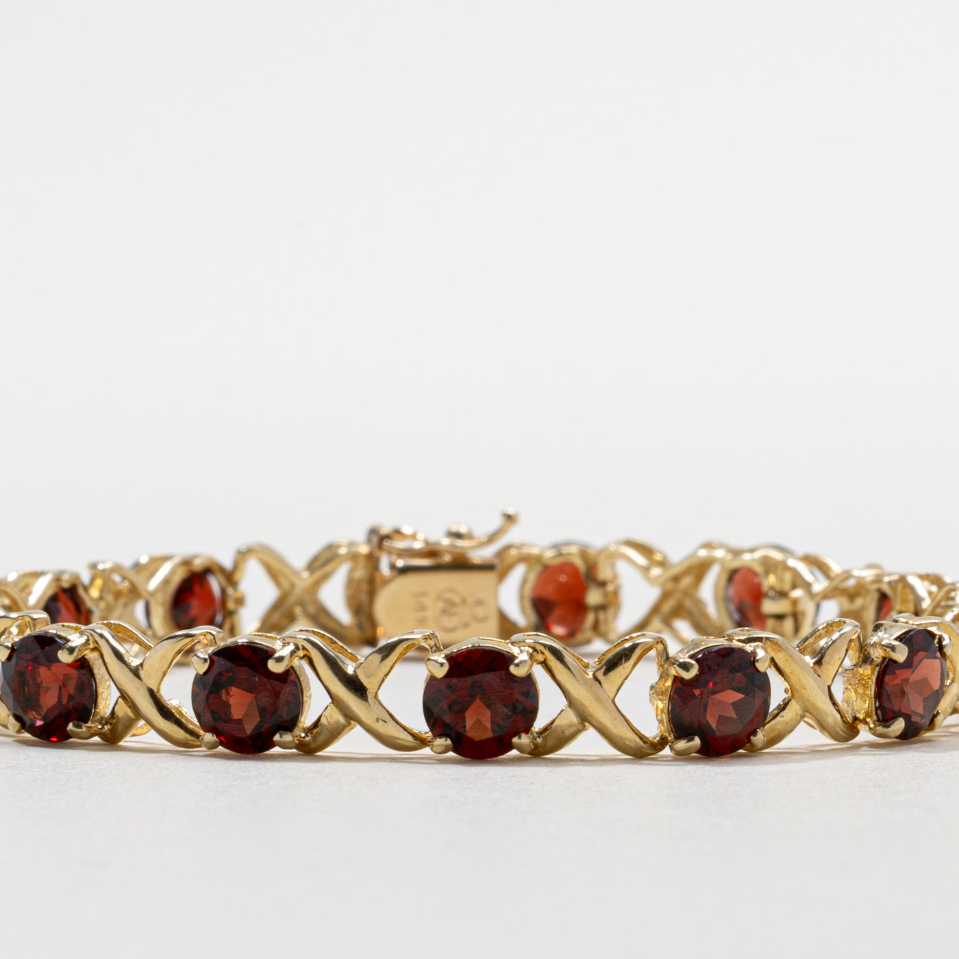 14k Garnet X Gemstone Bracelet | 14.25ctw