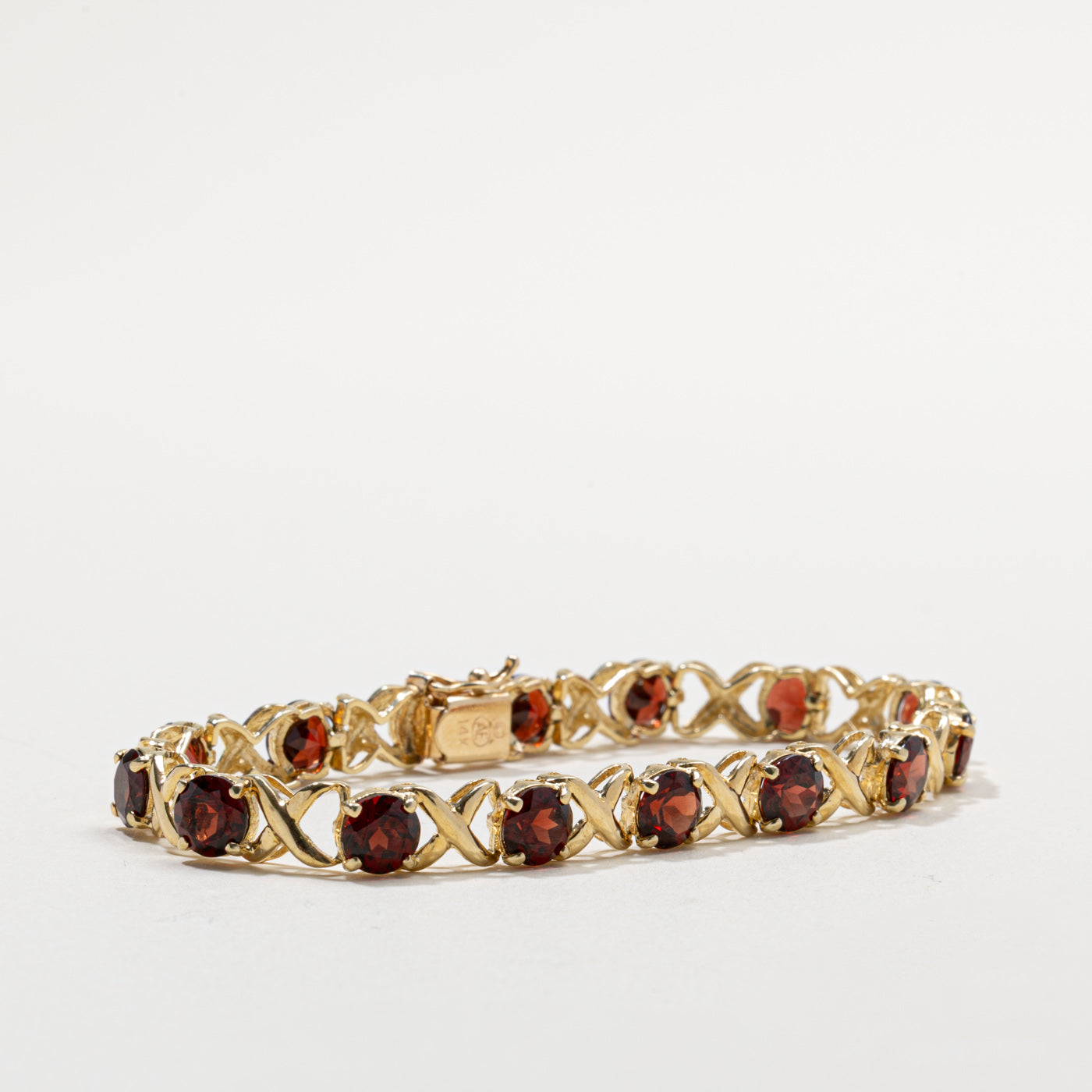 14k Garnet X Gemstone Bracelet | 14.25ctw