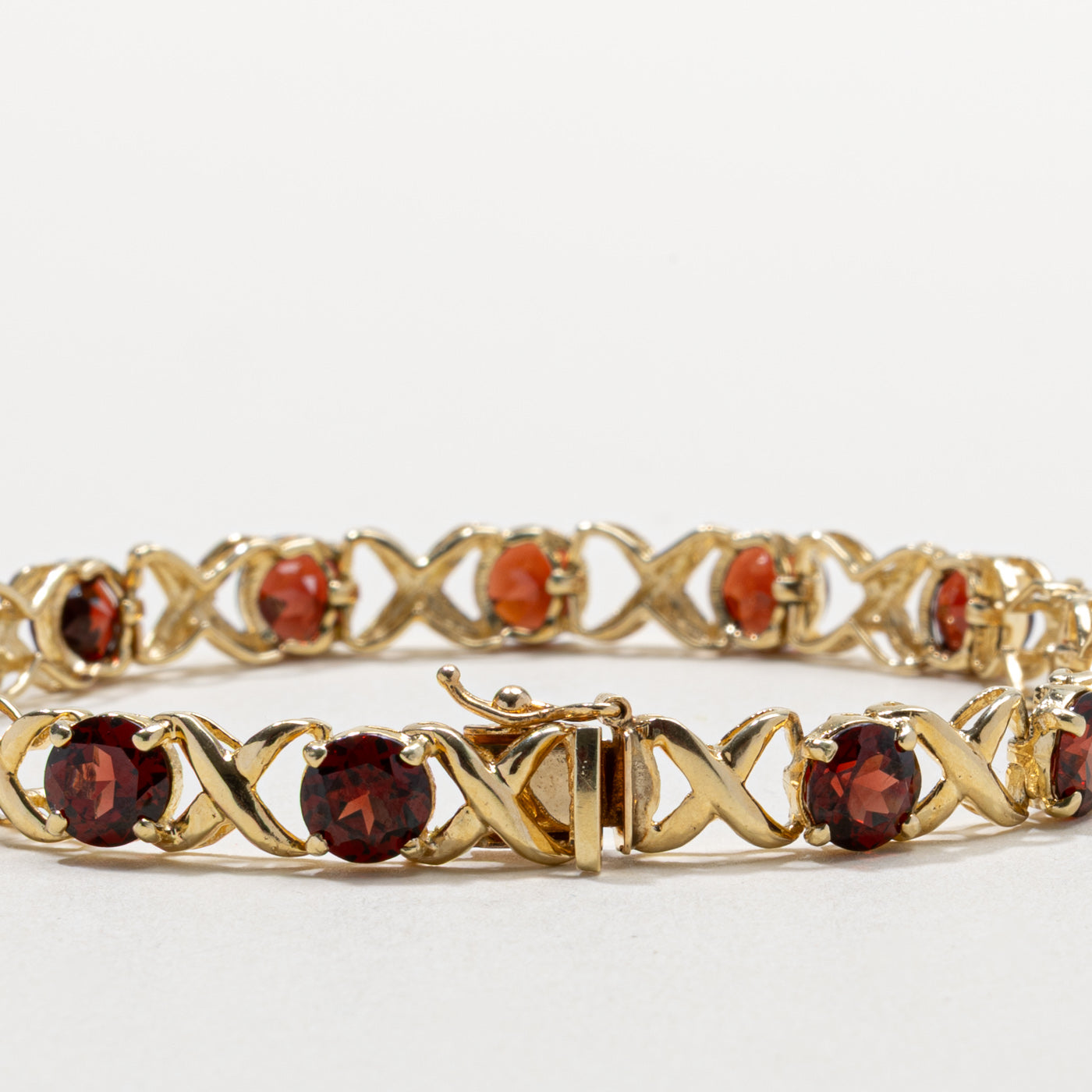 14k Garnet X Gemstone Bracelet | 14.25ctw