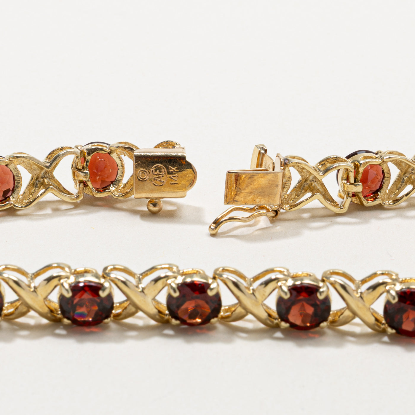 14k Garnet X Gemstone Bracelet | 14.25ctw