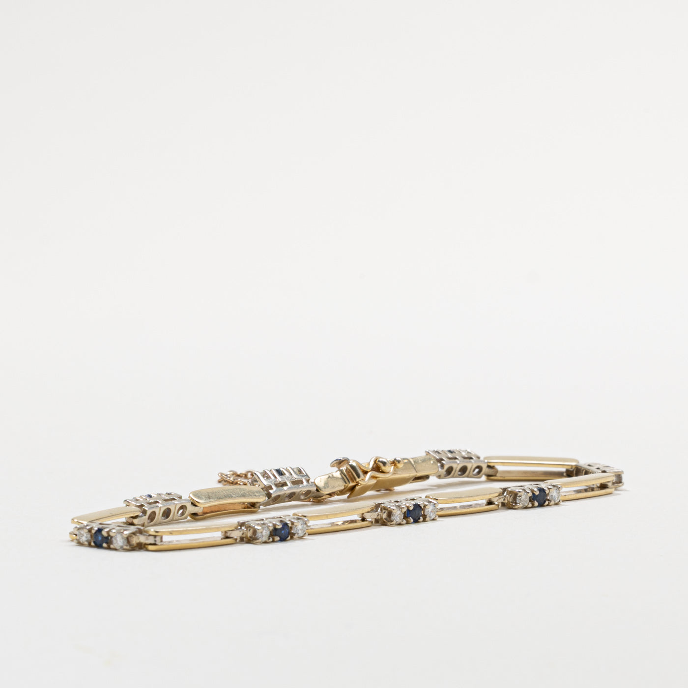 14k Sapphire & Diamond Bracelet | 0.48ctw, 0.40ctw
