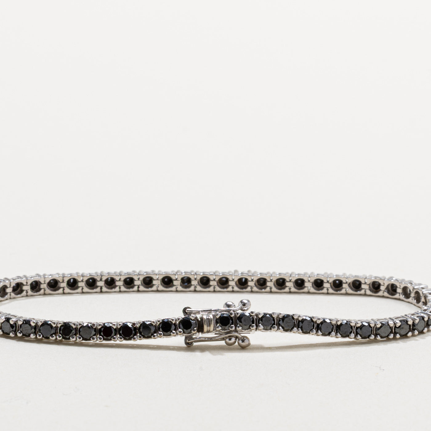 14k Black Sapphire Tennis Bracelet | 4.50ctw