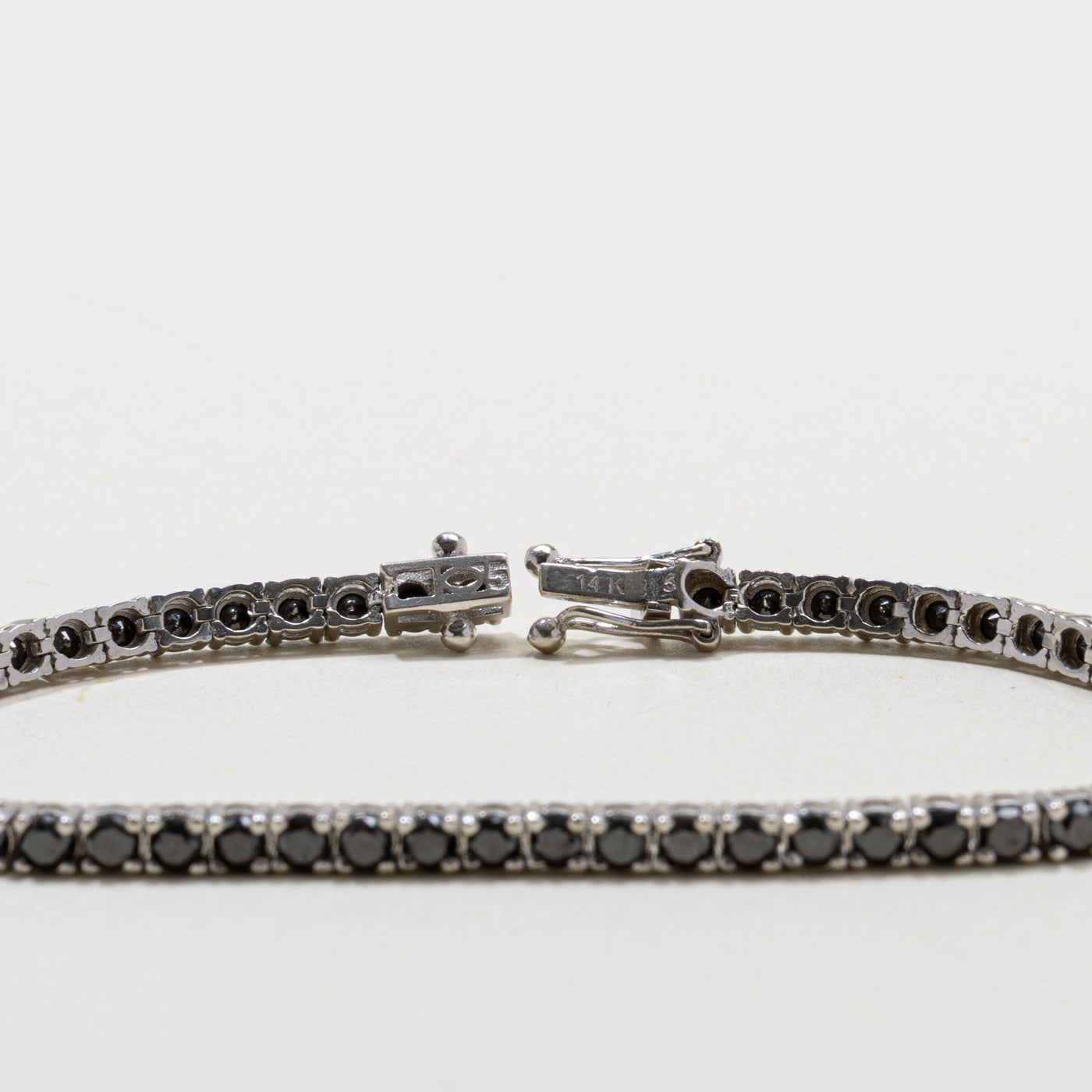 14k Black Sapphire Tennis Bracelet | 4.50ctw