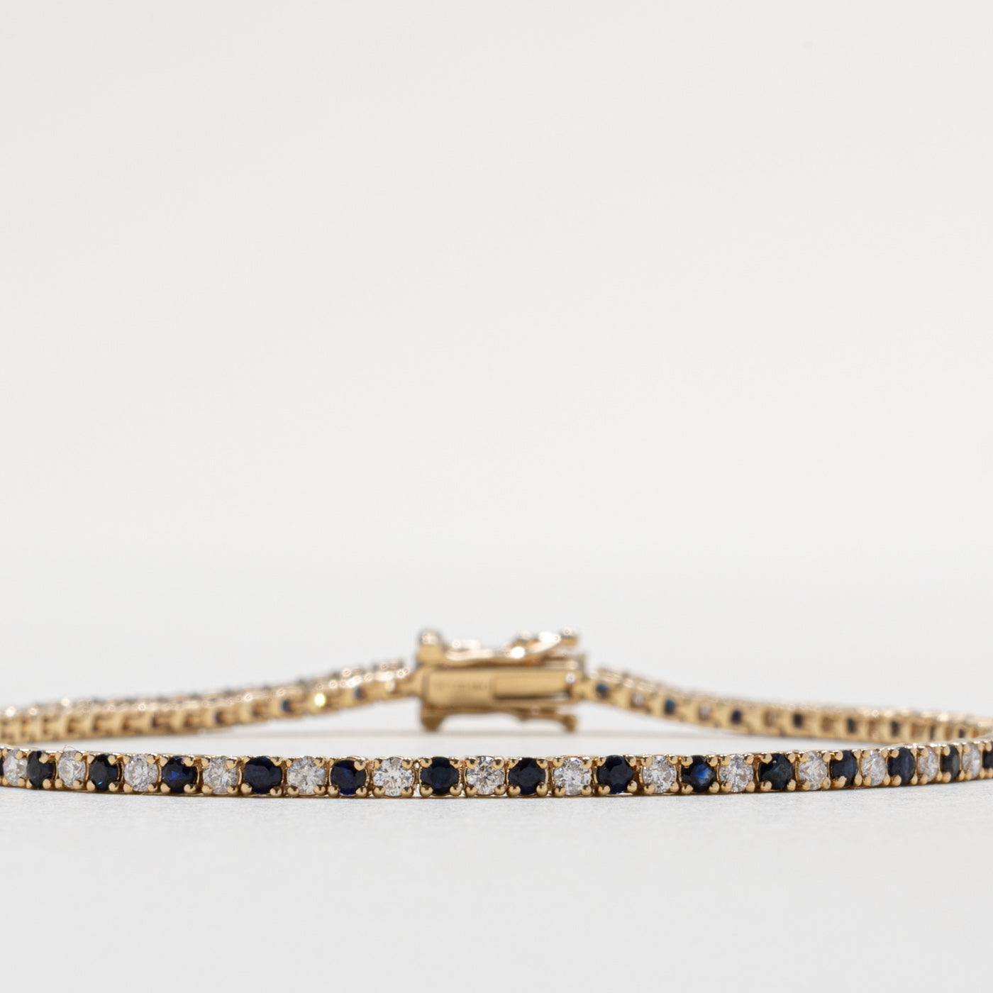10k Sapphire & Diamond Tennis Bracelet | 1.50ctw, 1.00ctw