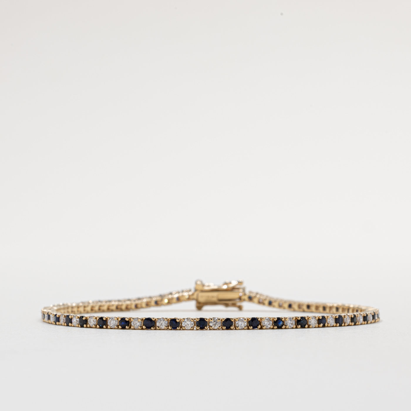 10k Sapphire & Diamond Tennis Bracelet | 1.50ctw, 1.00ctw