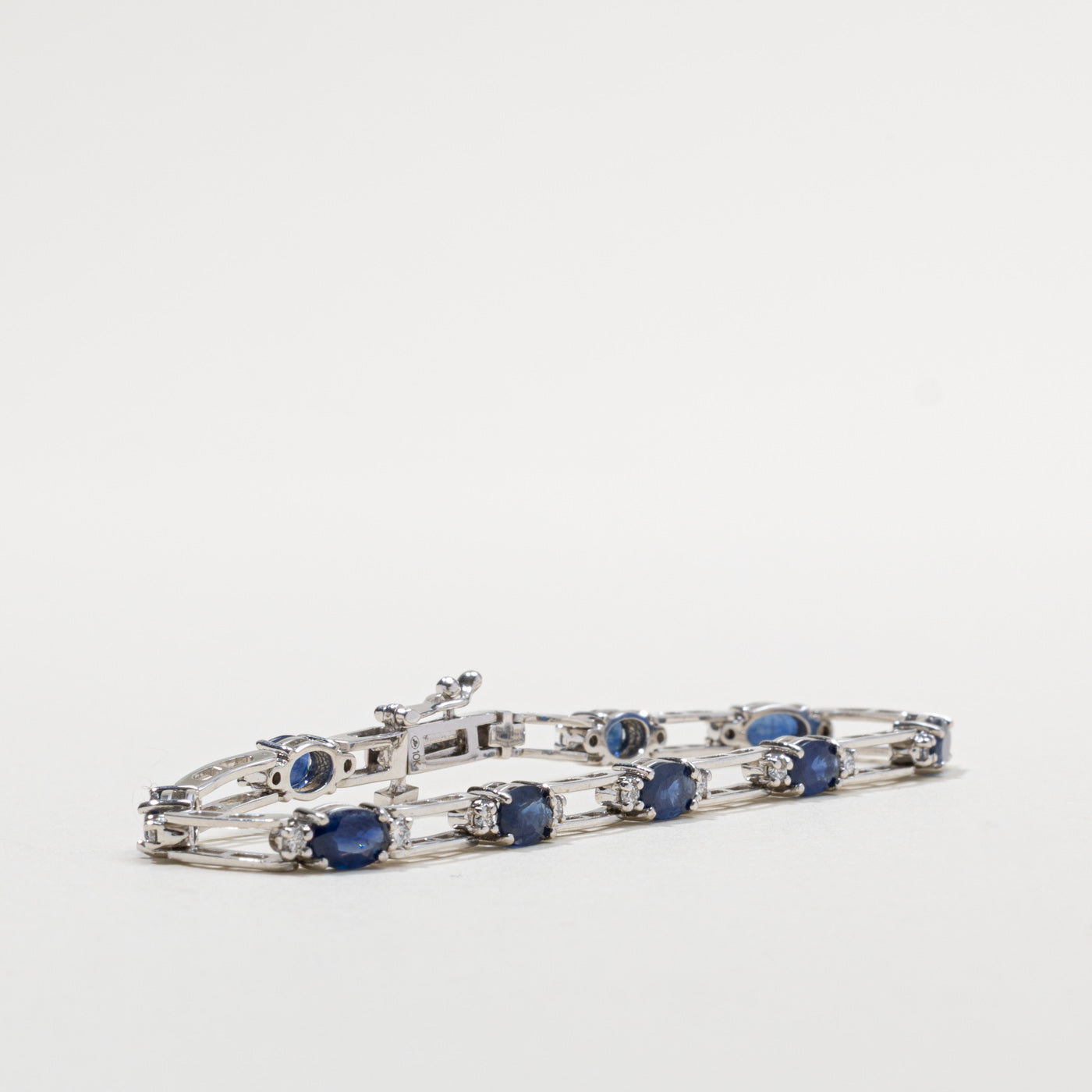 10k Sapphire & Diamond Bracelet | 4.06ctw, 0.18ctw