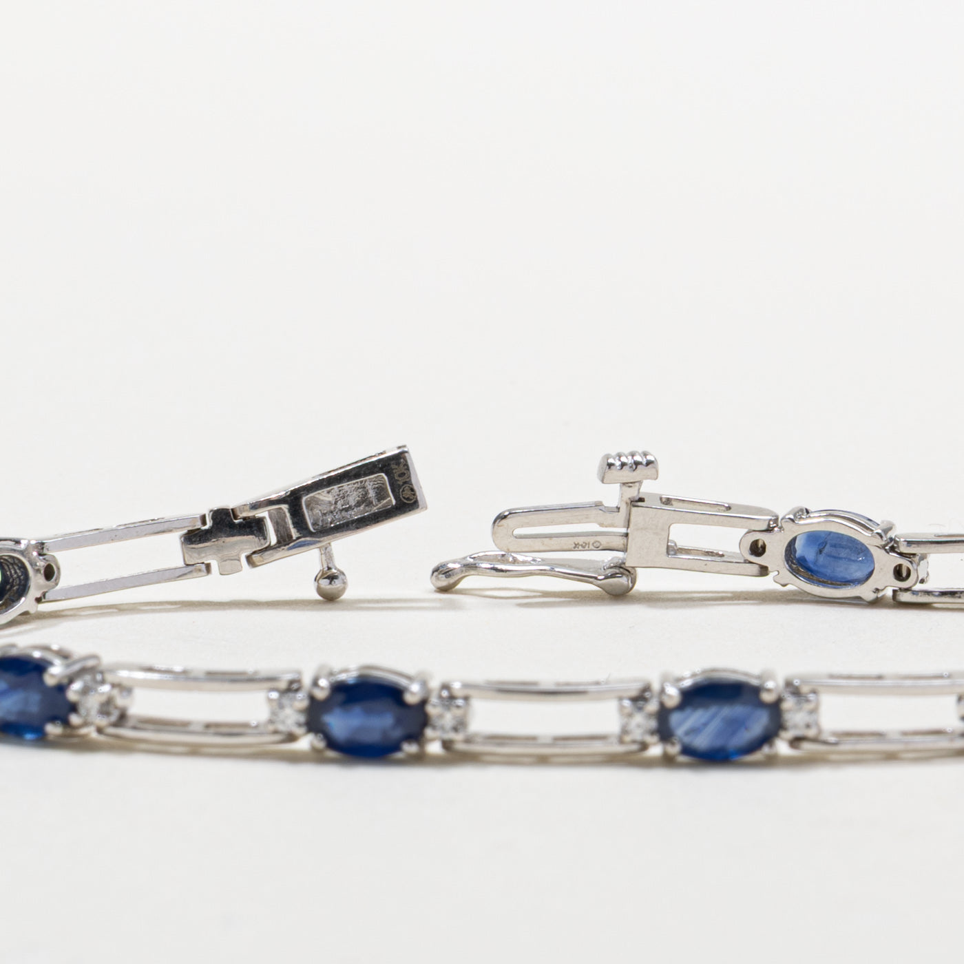 10k Sapphire & Diamond Bracelet | 4.06ctw, 0.18ctw