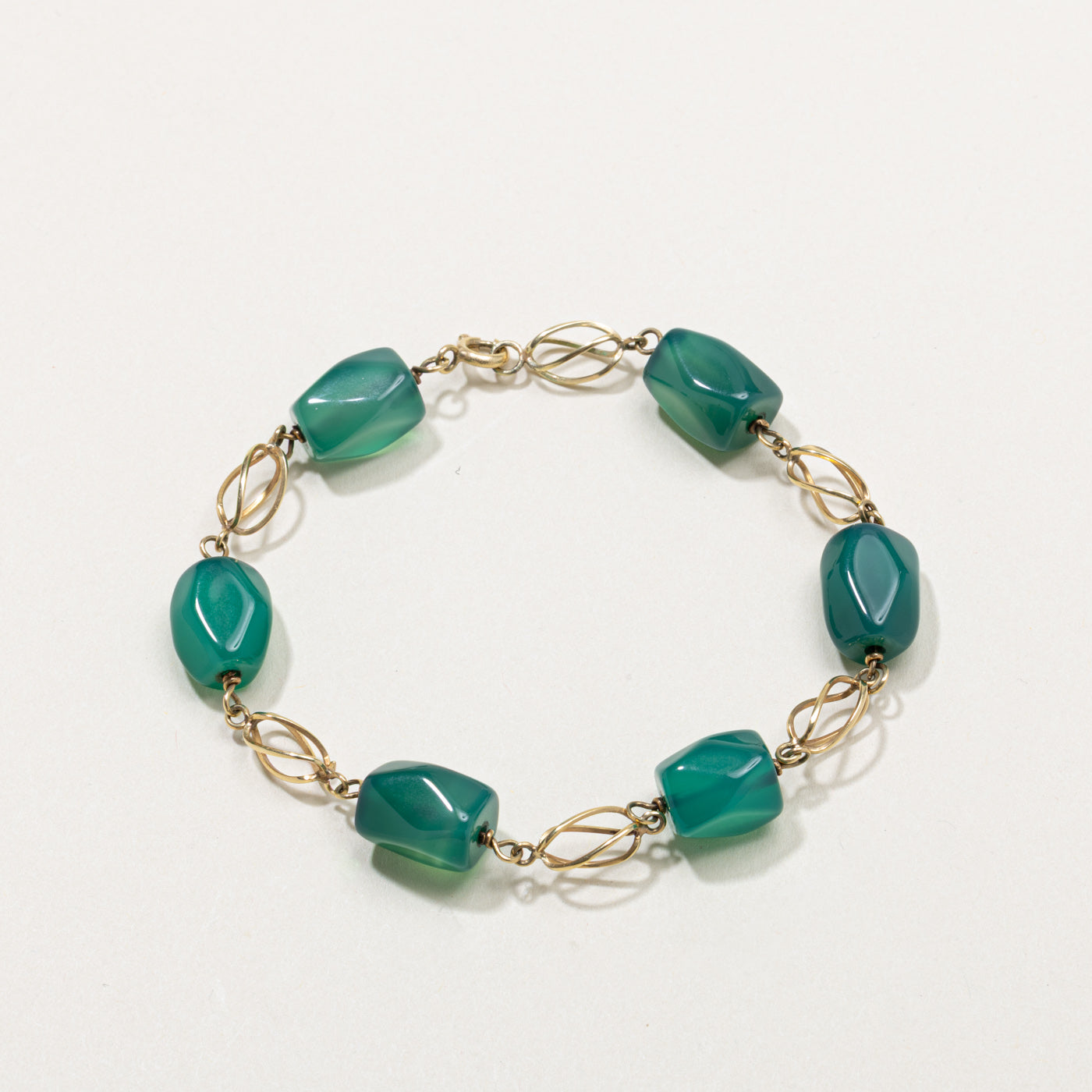 14k Chalcedony Geometric Bracelet | 33.50ctw