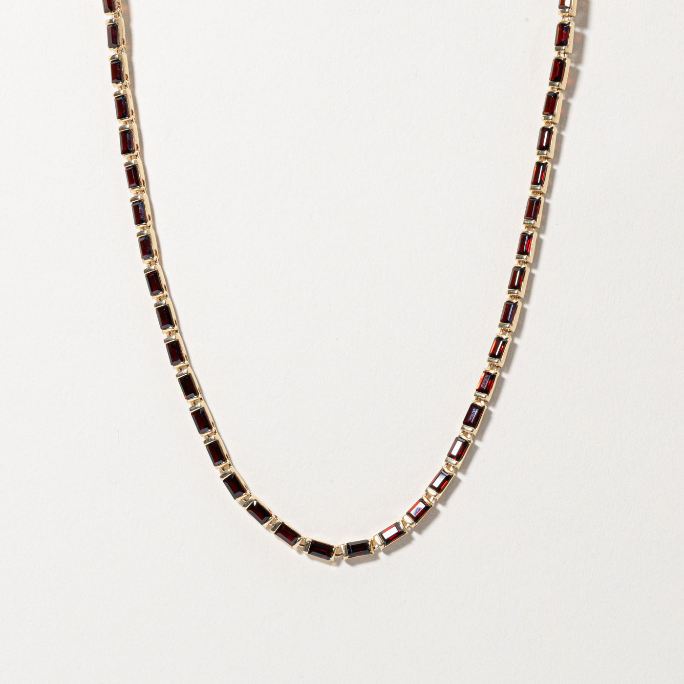 14k Garnet Tennis Necklace | 19.60ctw | 19"