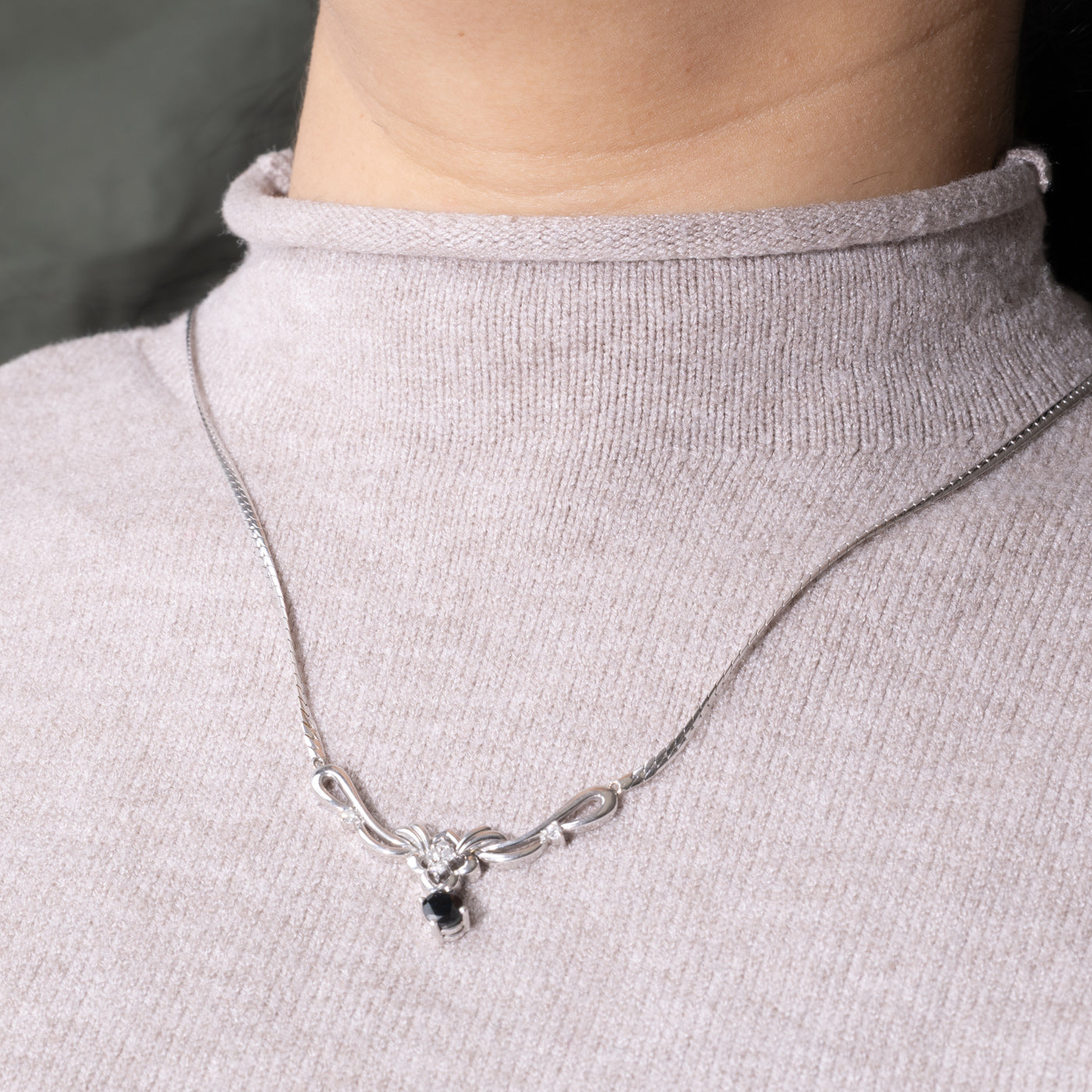 18k Sapphire & Diamond Ornate Necklace | 1.06ct, 0.16ctw | 17"