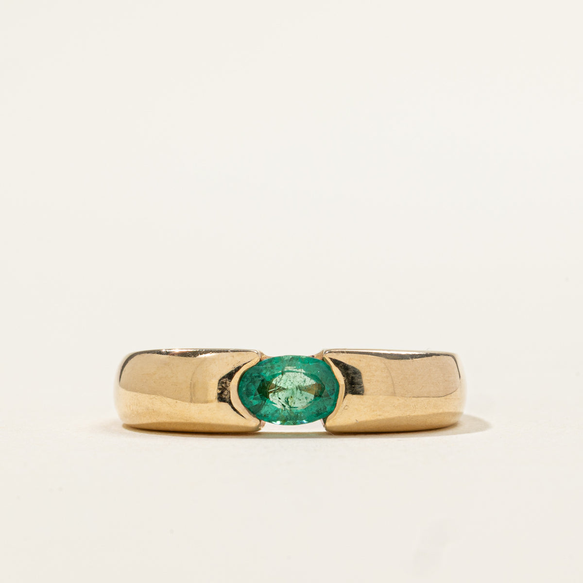 14k East West Oval Cut Emerald Band | 0.36ct | SZ 4.75
