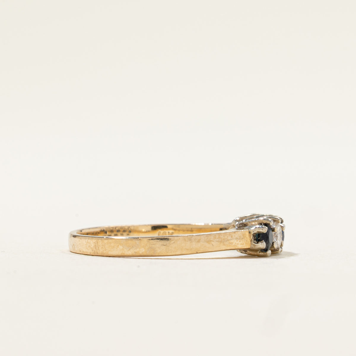 14k Five Stone Sapphire & Diamond Band | 0.26ctw, 0.15ctw | SZ 6