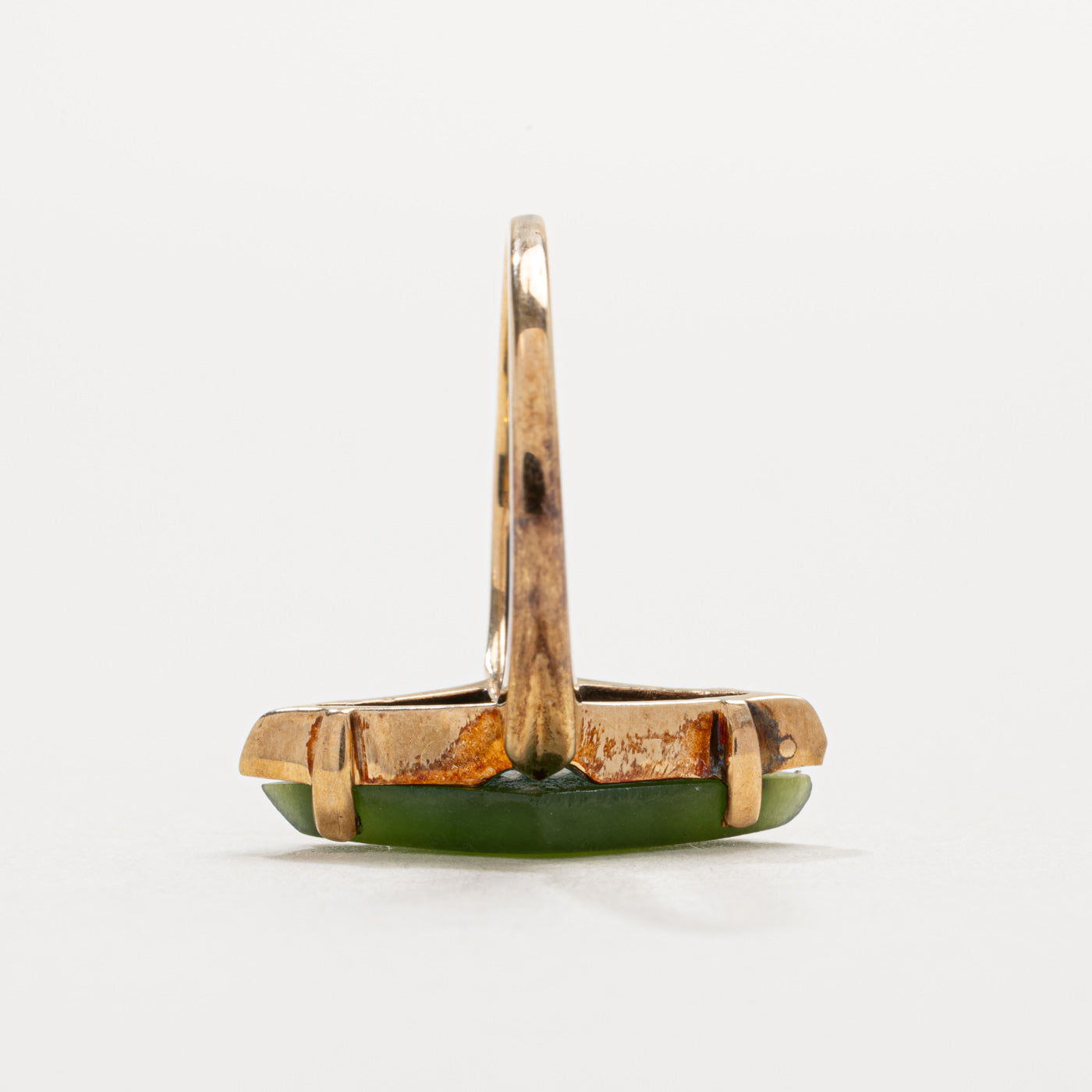 10K Slab Cut Nephrite Jade Ring | SZ 4.5