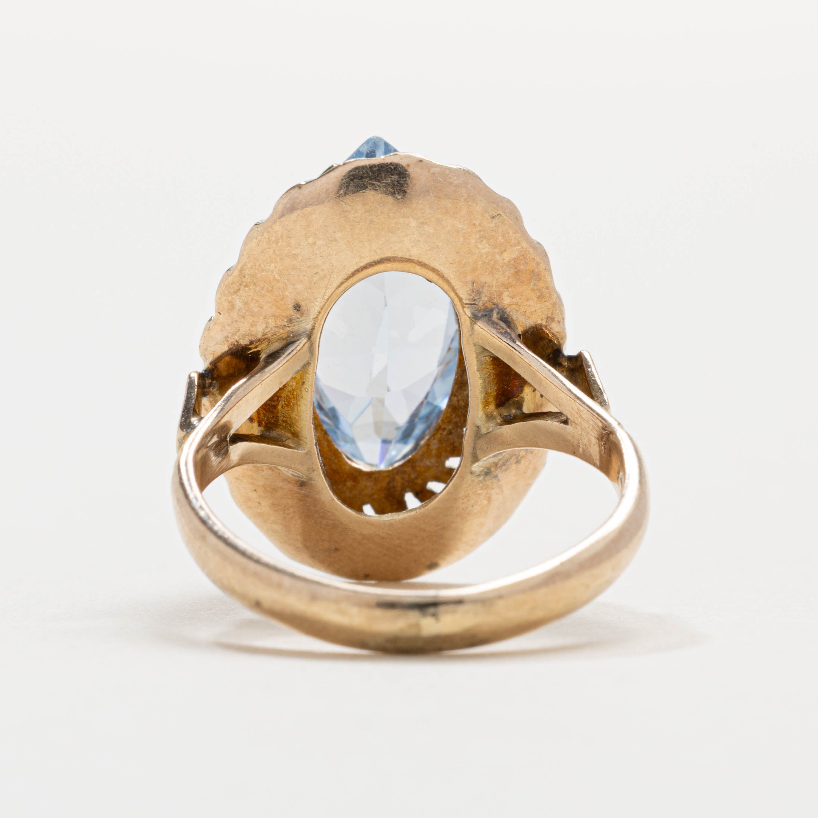 14K Marquise Cut Synthetic Spinel Geometric Cocktail Ring | SZ 4.0
