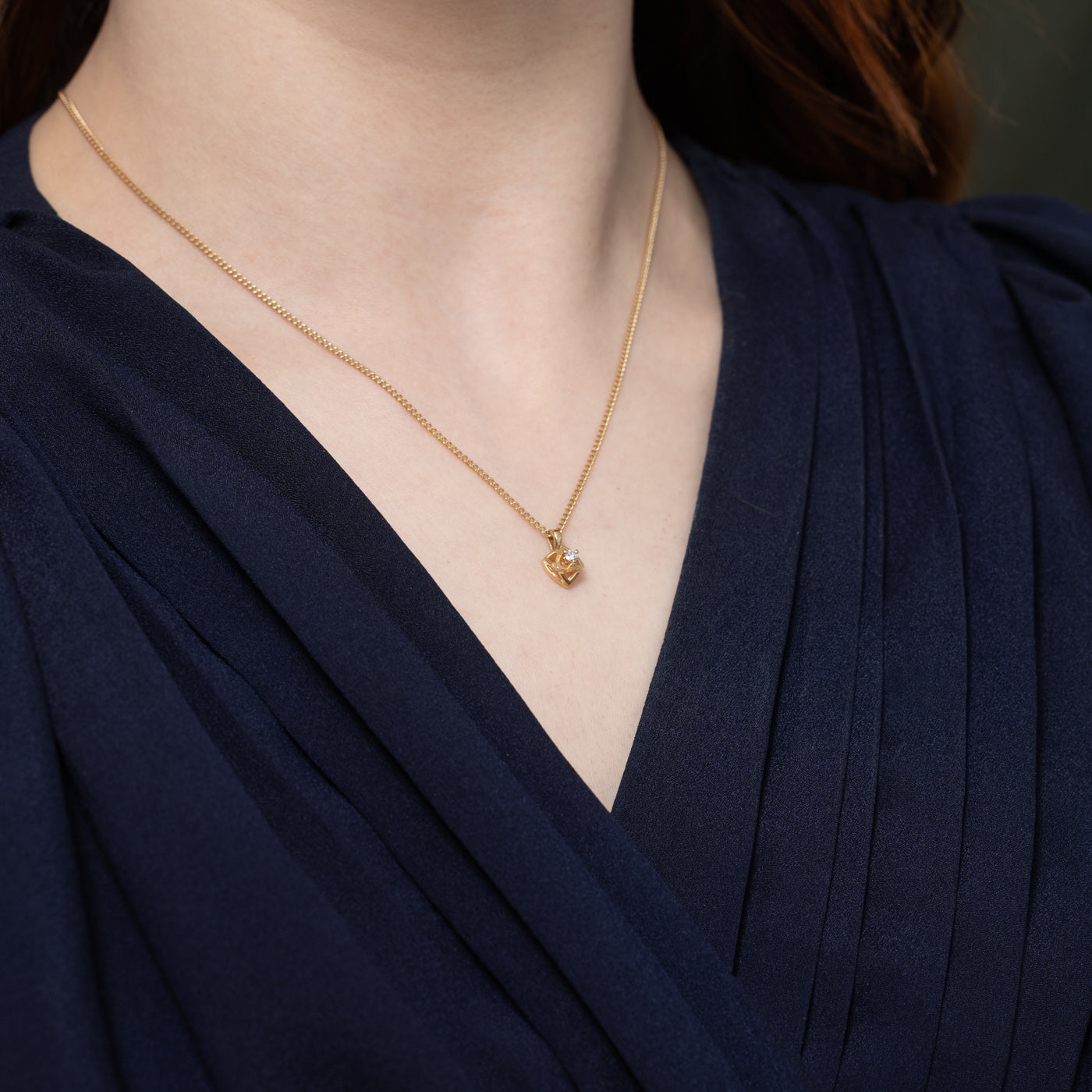 Collier pendentif géométrique solitaire en diamant 10 carats | 43 cm