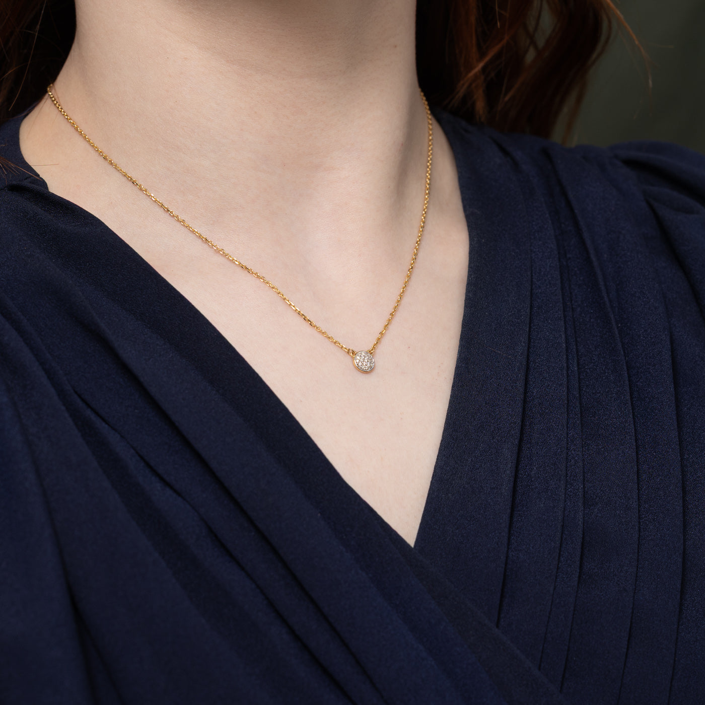 Collier pendentif en diamants en forme de cercle 18 carats | 40,6 cm