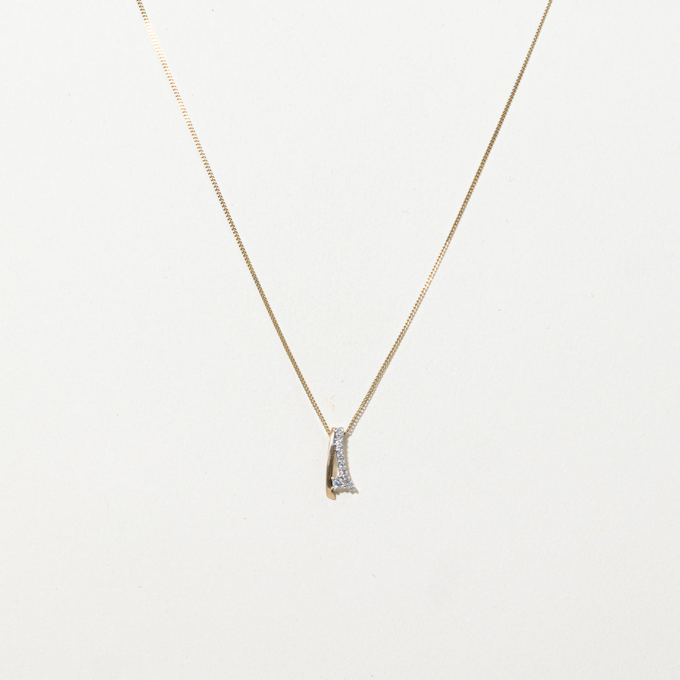 10K Two Tone Geometric Pendant Necklace | 18"