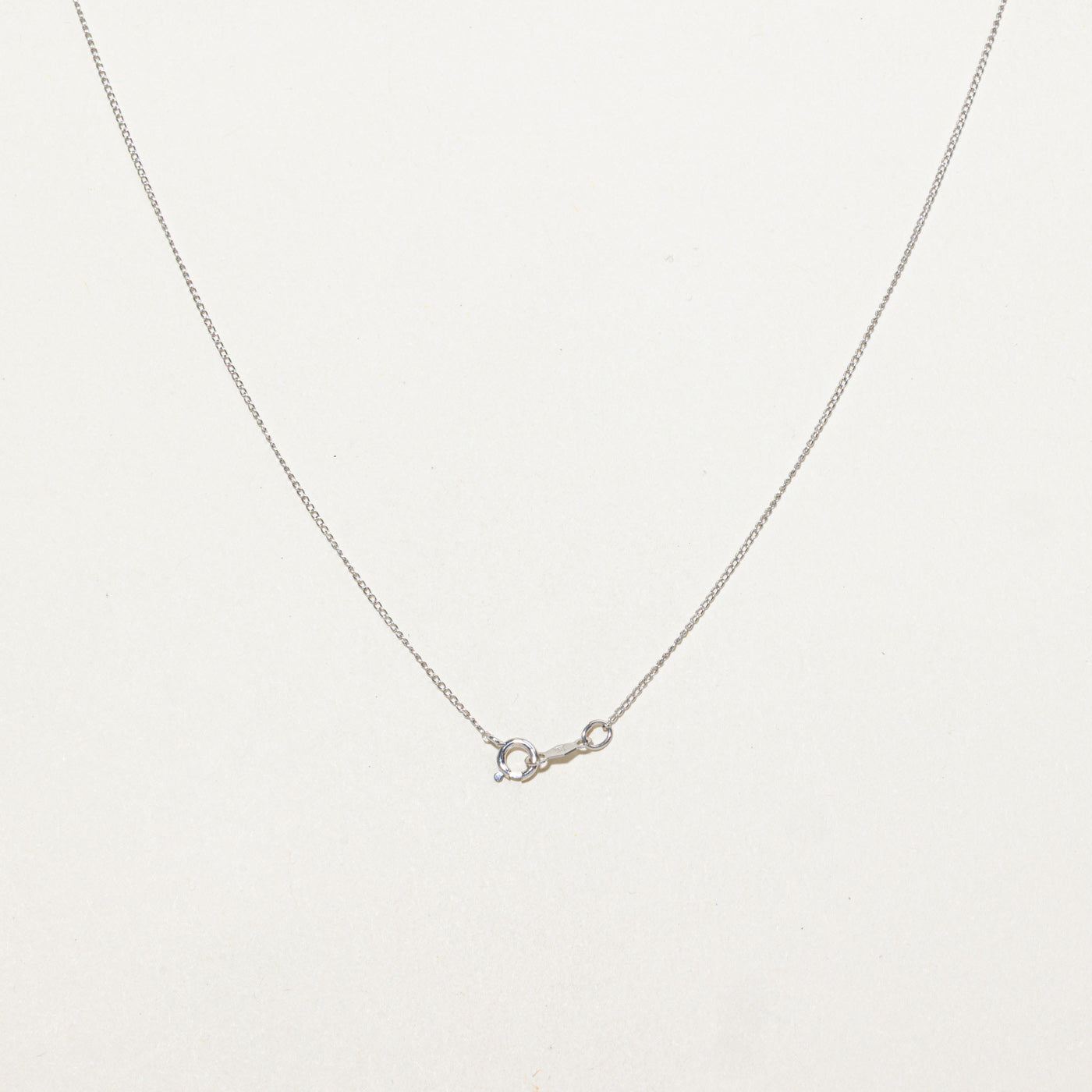 Collier pendentif cœur en or blanc 14 carats et diamants | 38 cm