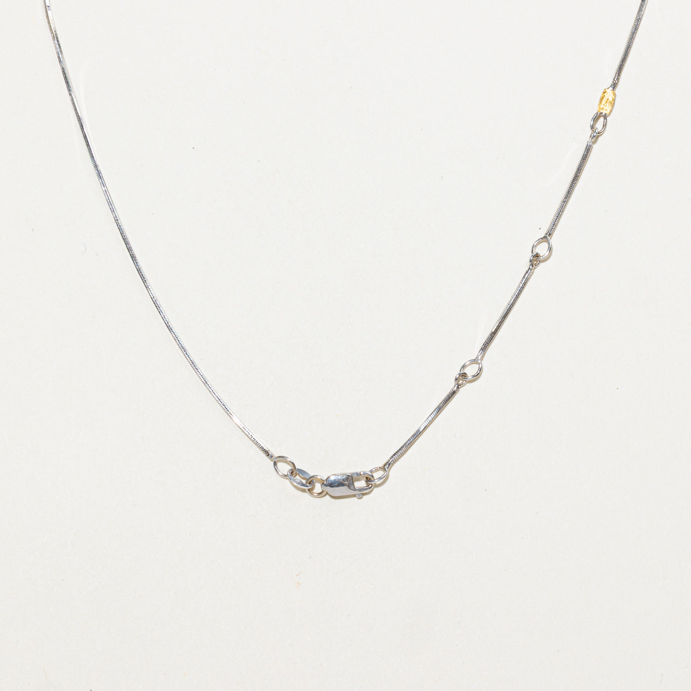 Italian 18K Two Tone Gold Teardrop Pendant Necklace | 16.5"