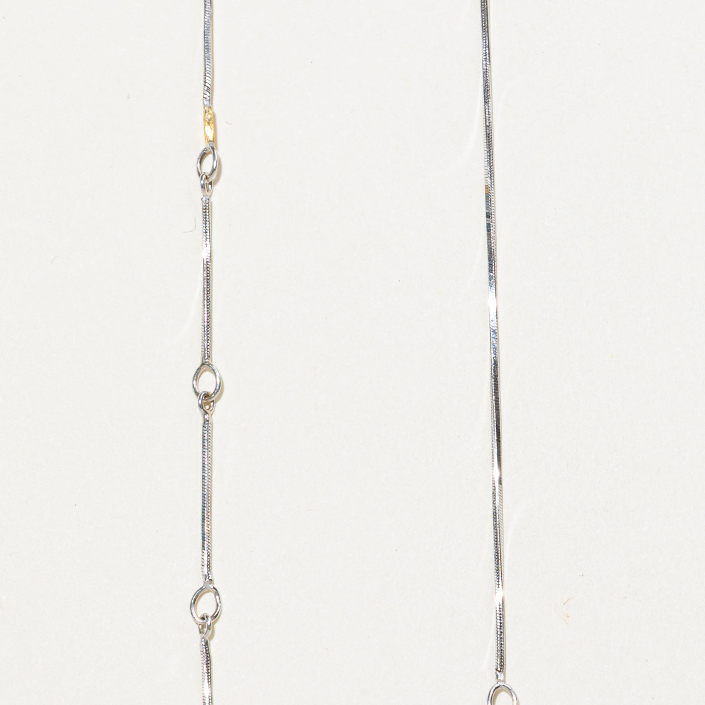 Italian 18K Two Tone Gold Teardrop Pendant Necklace | 16.5"