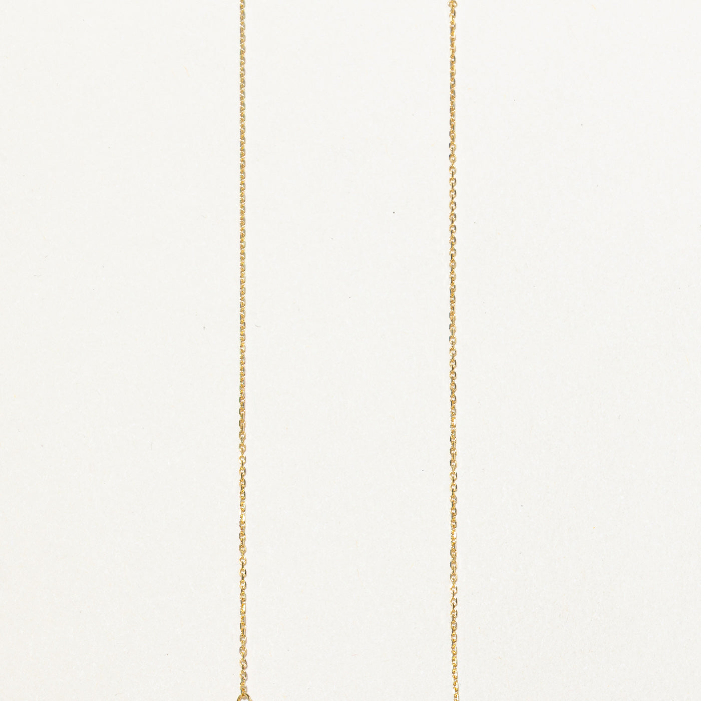 14K Solitaire Diamond Pendant Necklace | 15"