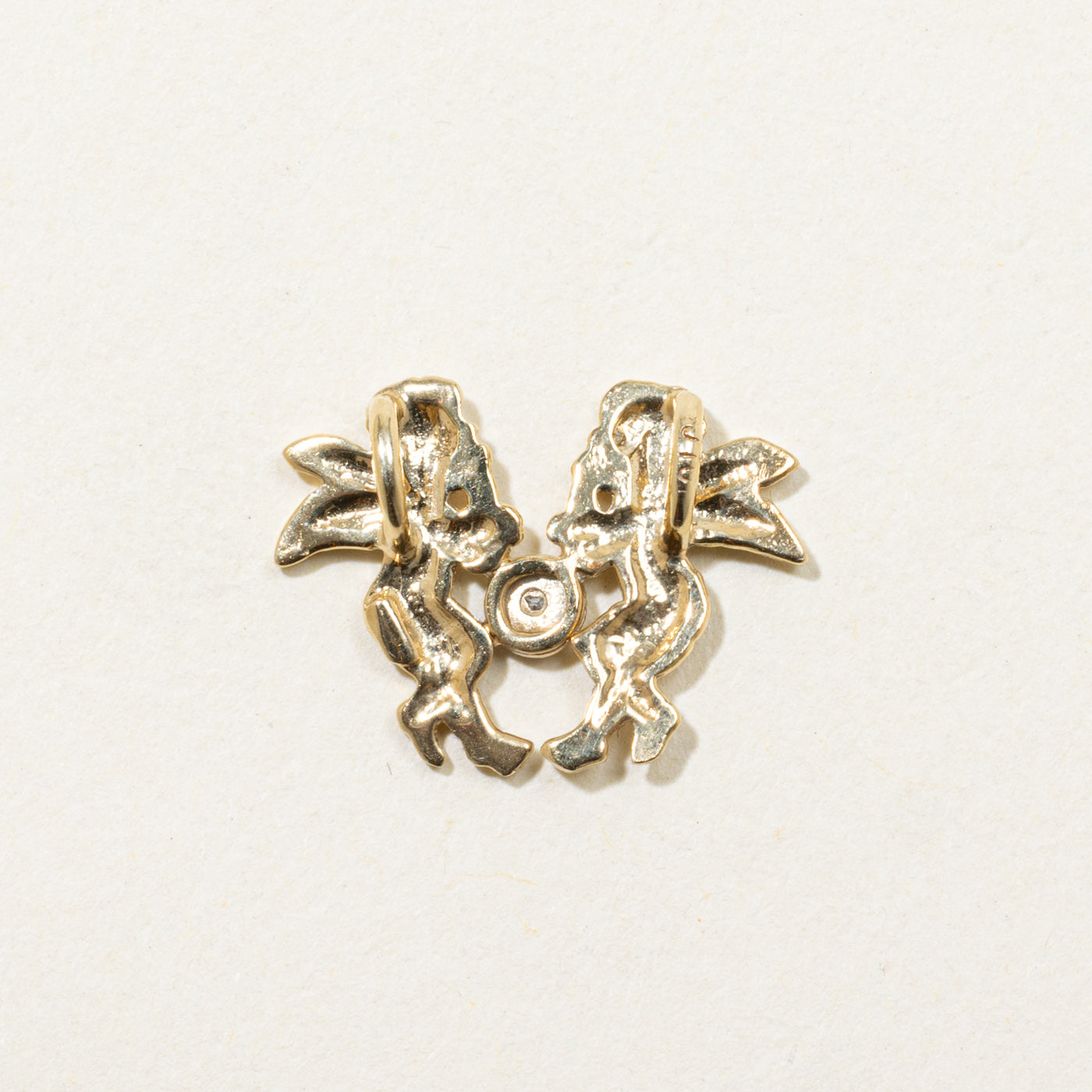10K Diamond Cherub Pendant