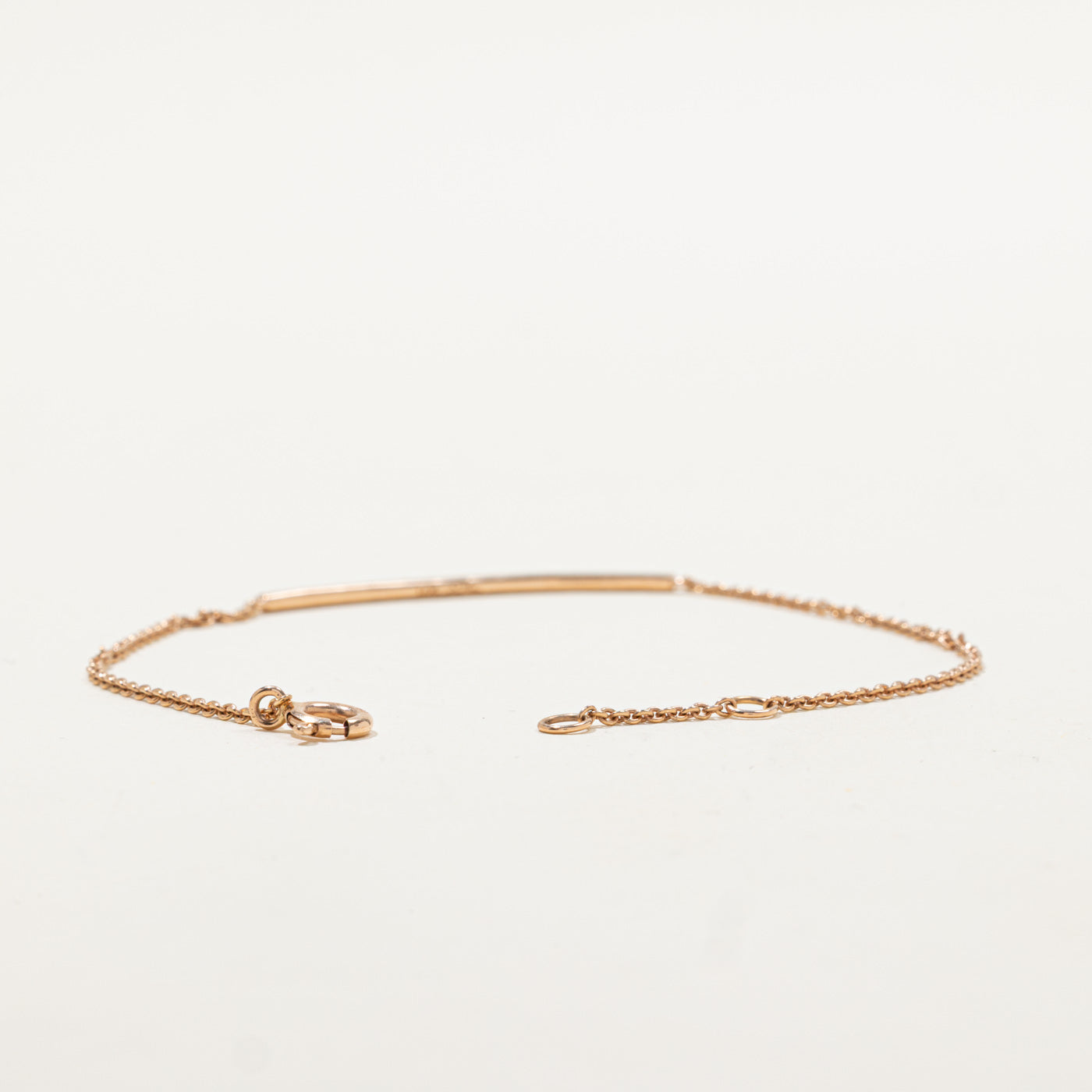14K Rose Gold Diamond Bar Bracelet | 7"