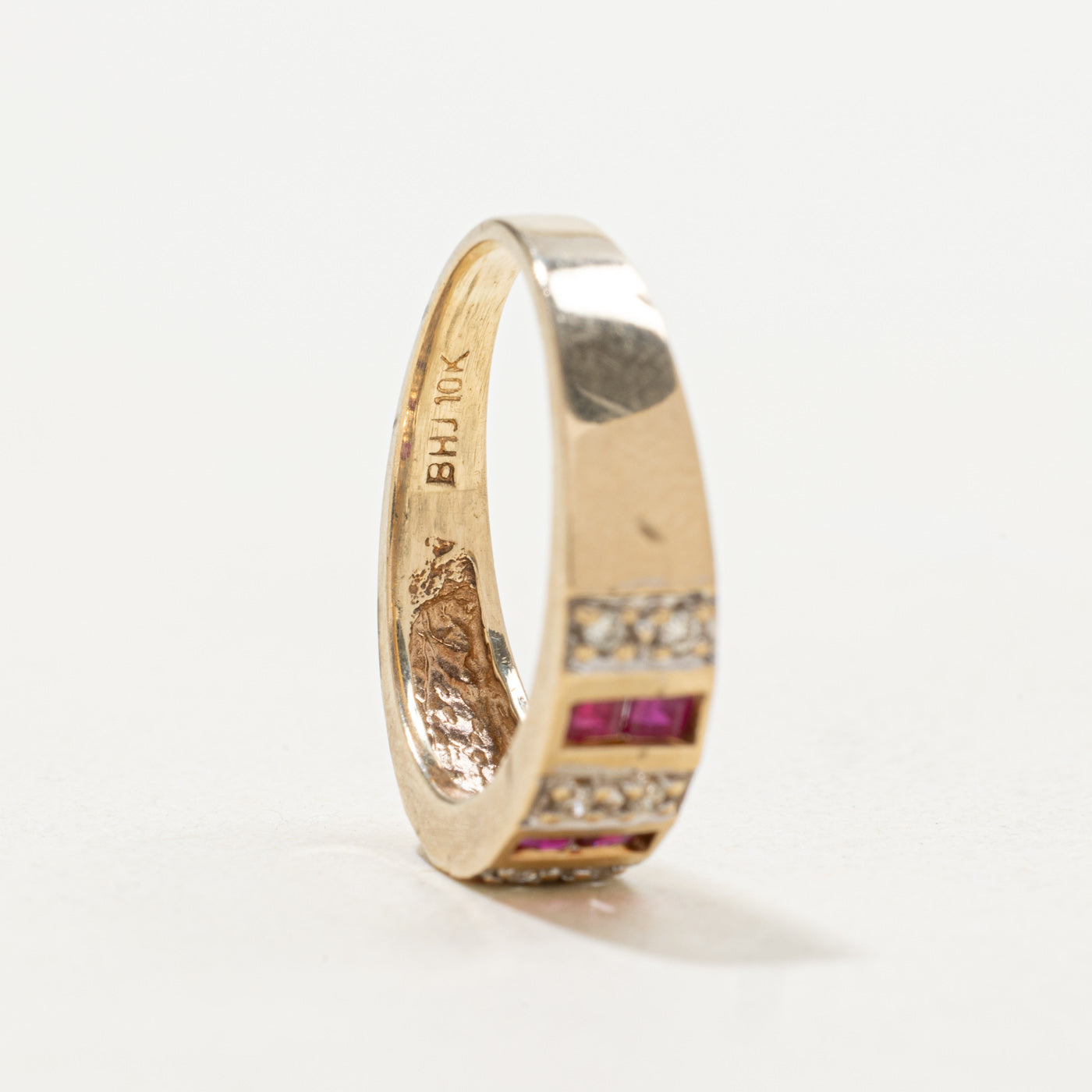 10k Ruby & Diamond Multi Row Band | SZ 5.25