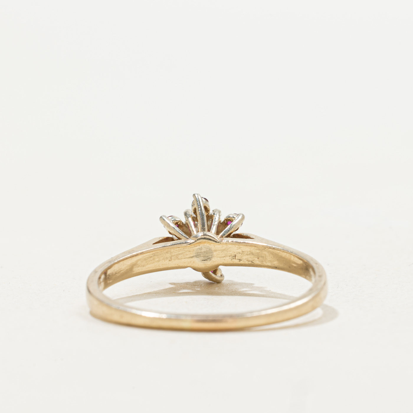 10k Ruby & Diamond Petal Cluster Ring | SZ 7.75