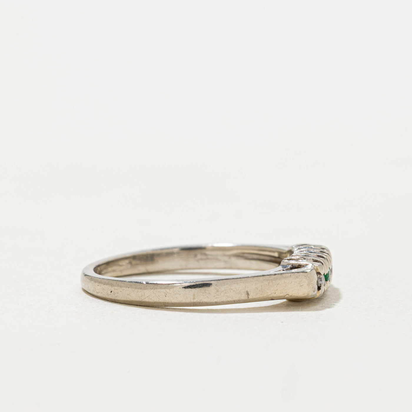 14k Five Stone Emerald & Diamond Band | SZ 6.0