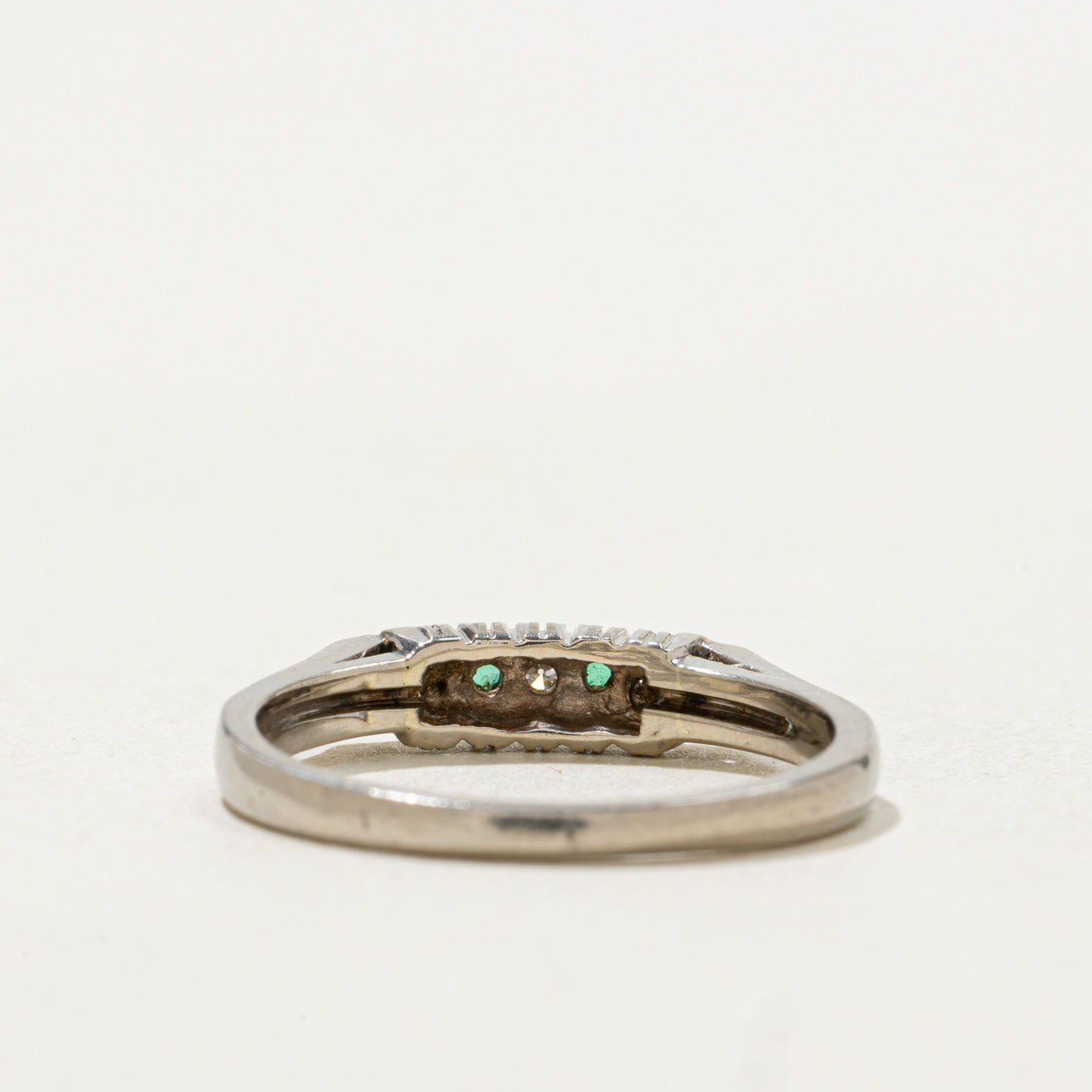 14k Five Stone Emerald & Diamond Band | SZ 6.0