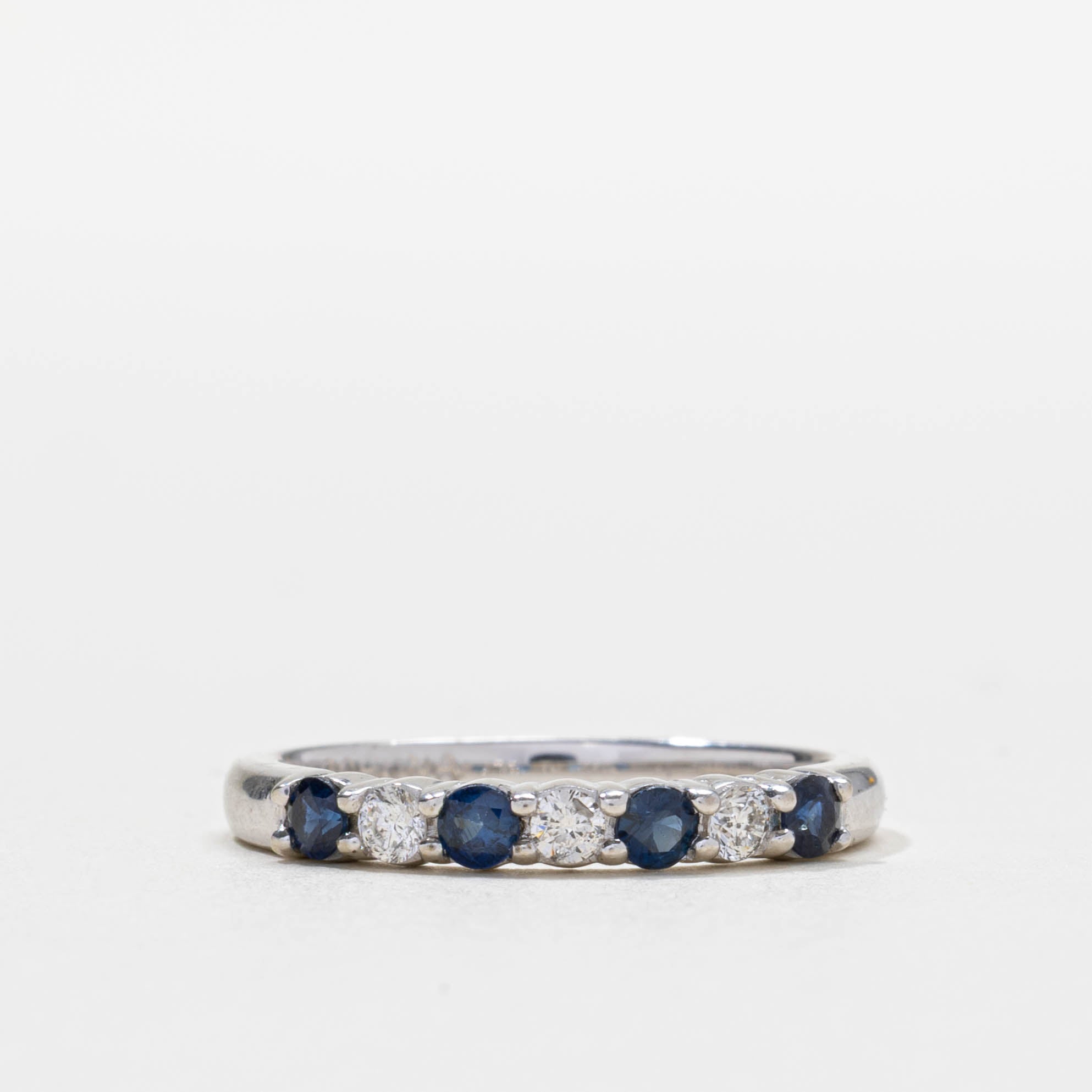 10k Seven Stone Sapphire & Diamond Band | 2.70mm | SZ 6.5