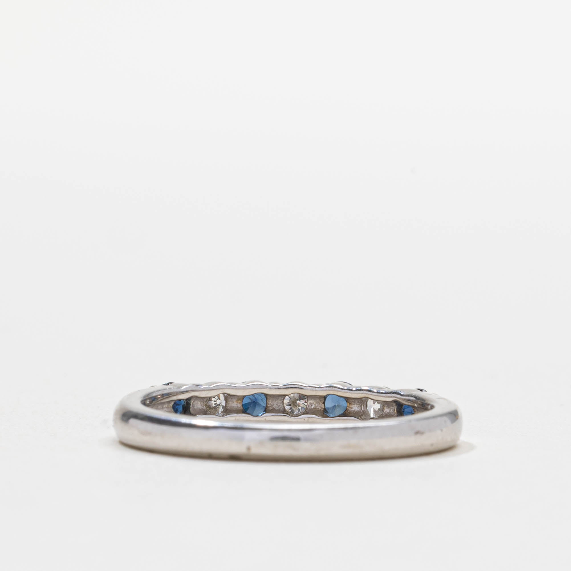 10k Seven Stone Sapphire & Diamond Band | 2.70mm | SZ 6.5