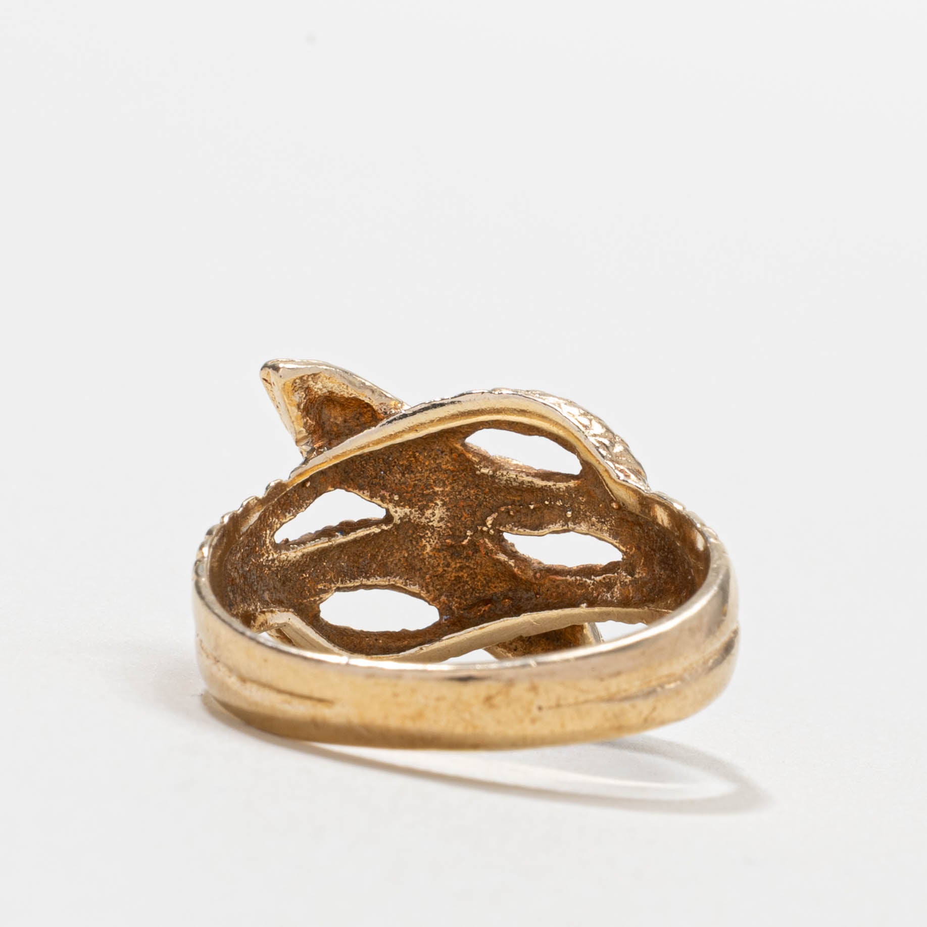 10k Sapphire Textured Double Snake Ring | SZ 7