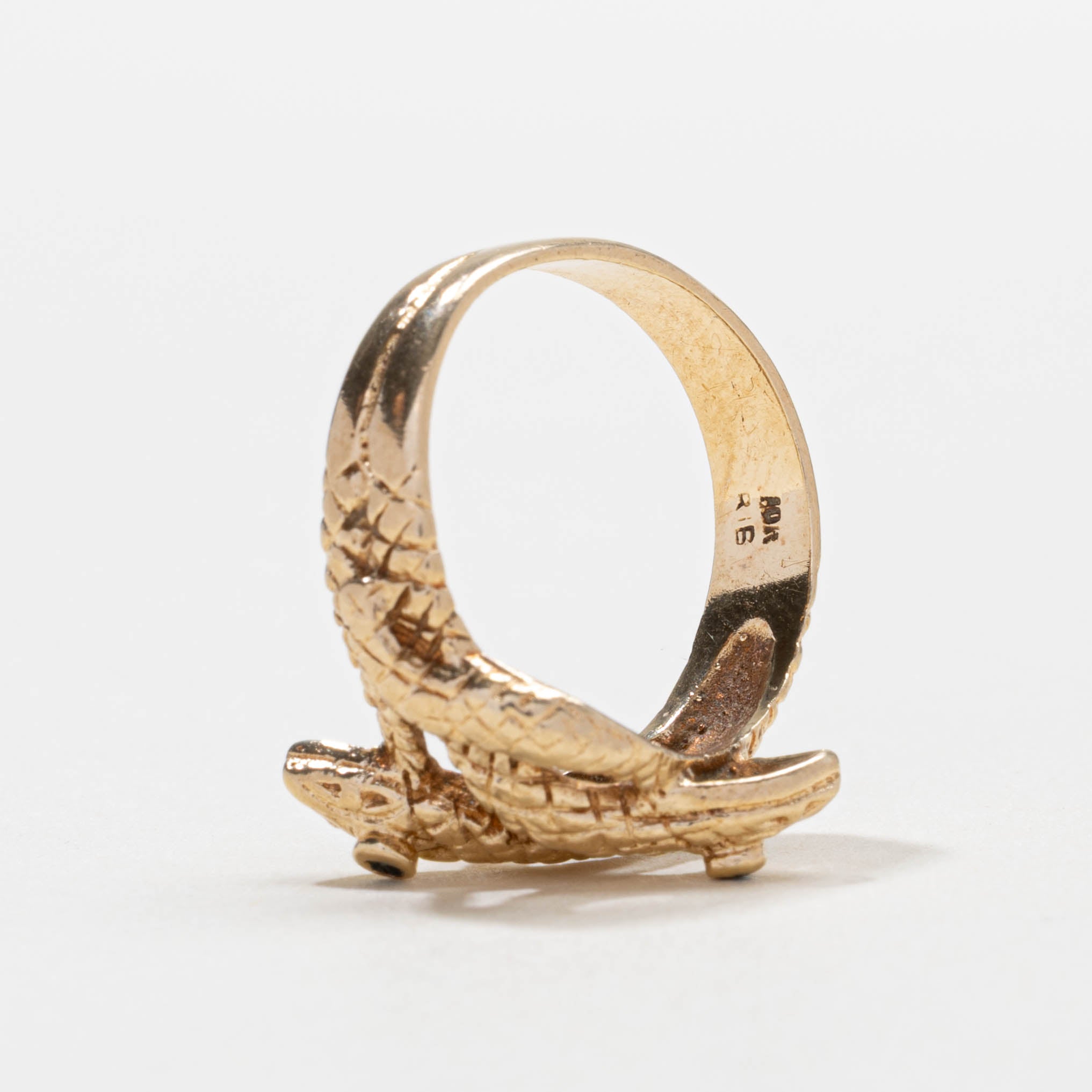 10k Sapphire Textured Double Snake Ring | SZ 7
