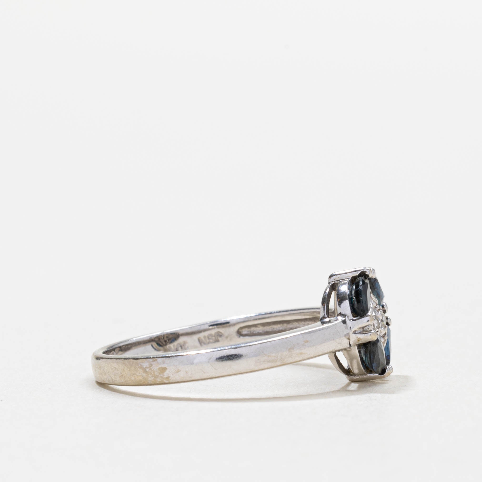 10k Sapphire & Diamond Geometric Cluster Ring | SZ 5.75