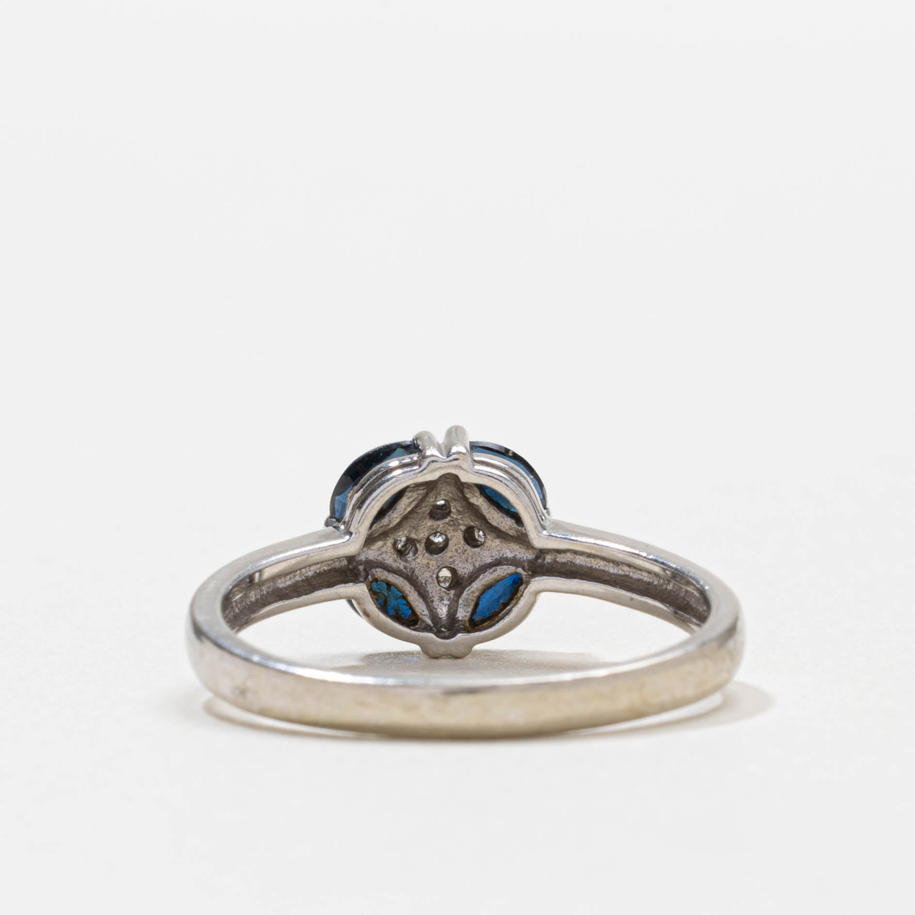 10k Sapphire & Diamond Geometric Cluster Ring | SZ 5.75