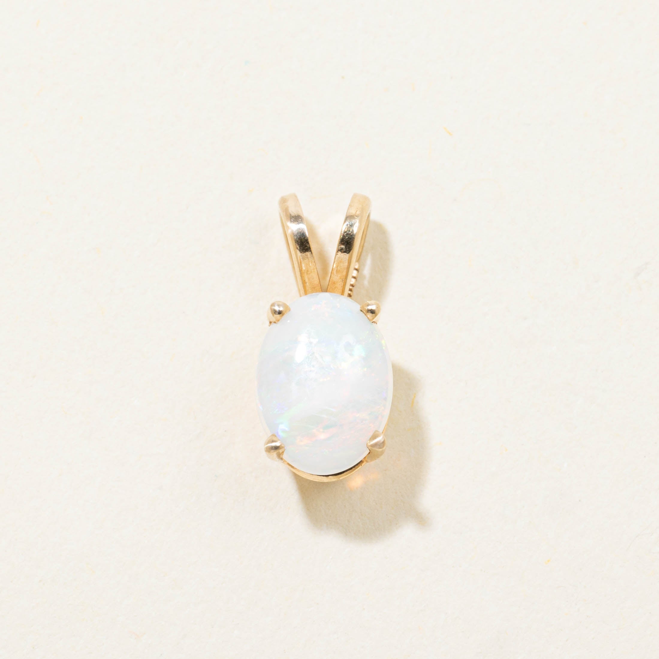 14k Solitaire Opal Pendant | 0.60ct