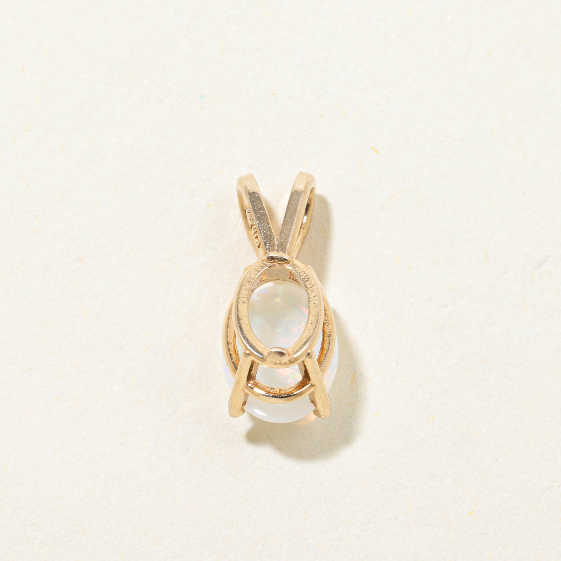 14k Solitaire Opal Pendant | 0.60ct