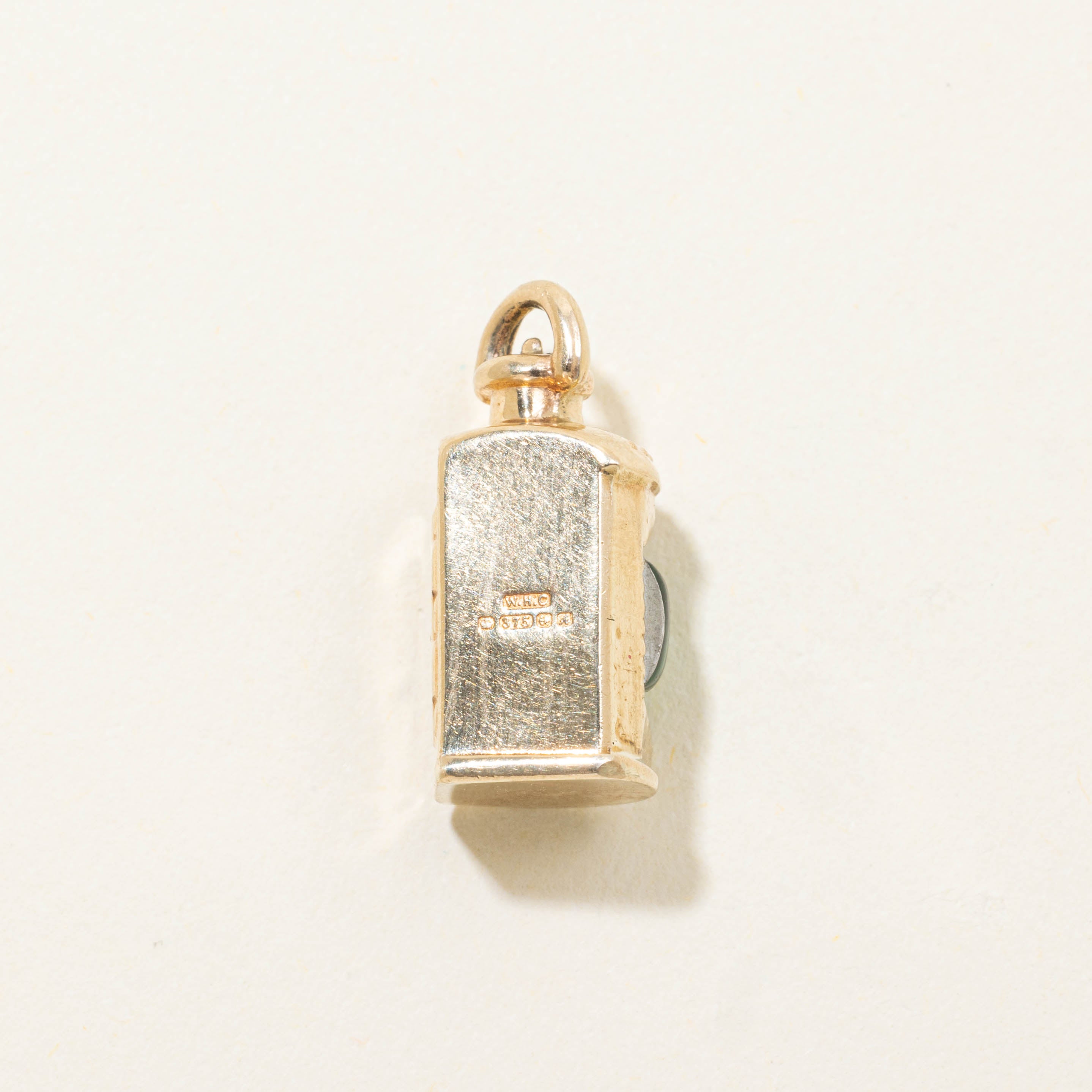 1975 Birmingham 9k Green Glass Geometric Pendant | 1.45ct