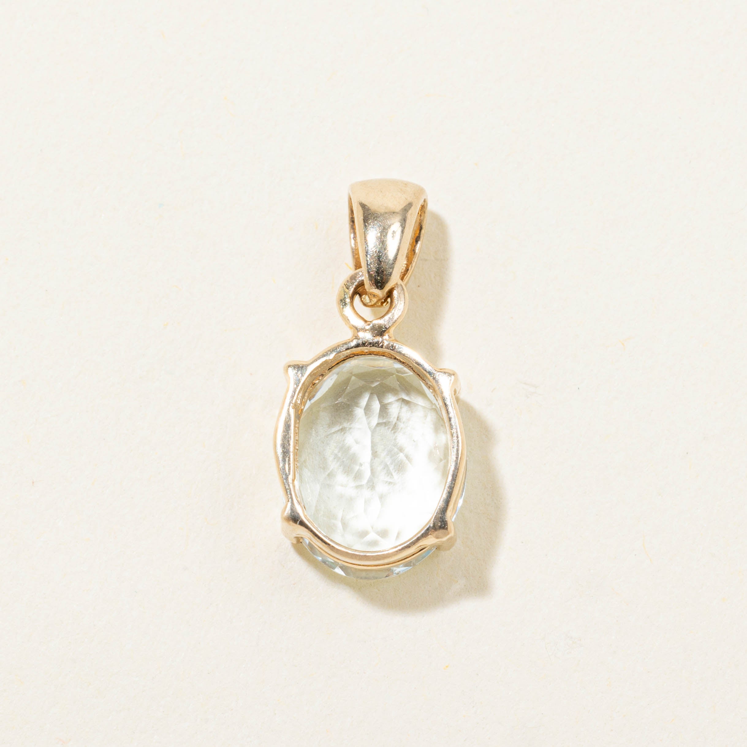 14k Oval Cut Solitaire Aquamarine Pendant | 2.70ct
