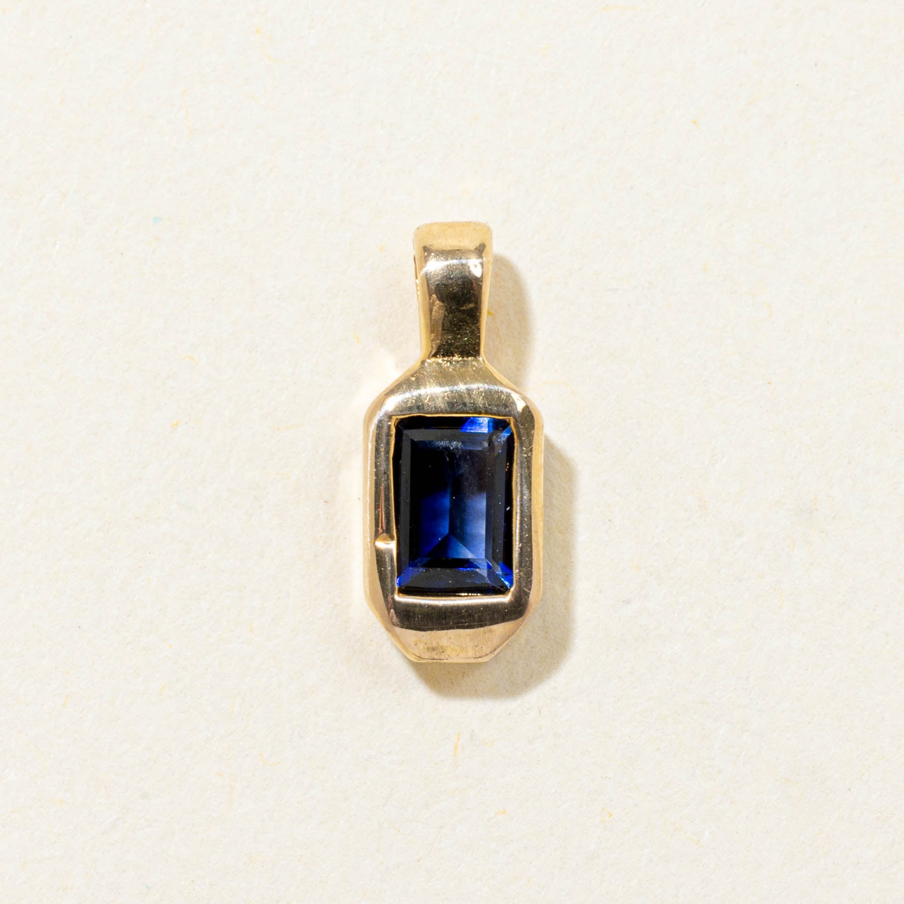 Bezel Set Synthetic Sapphire Pendant | 0.30ct