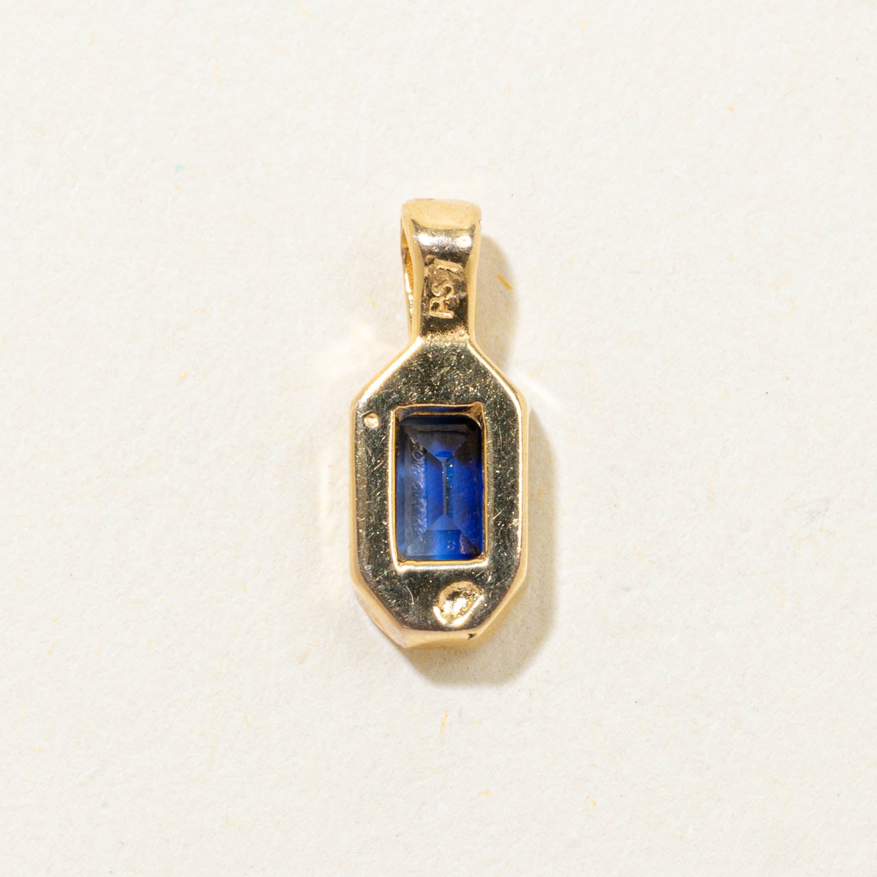 Bezel Set Synthetic Sapphire Pendant | 0.30ct