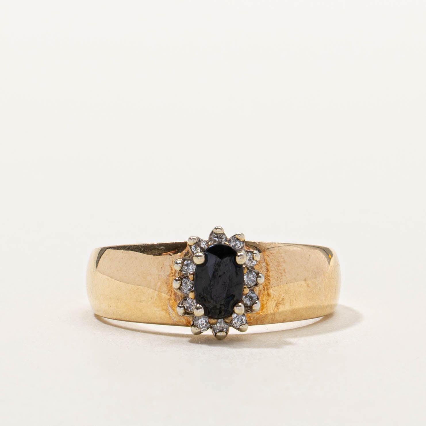 Royal Bank of Canada Sapphire & Diamond Halo Ring | SZ 7.75