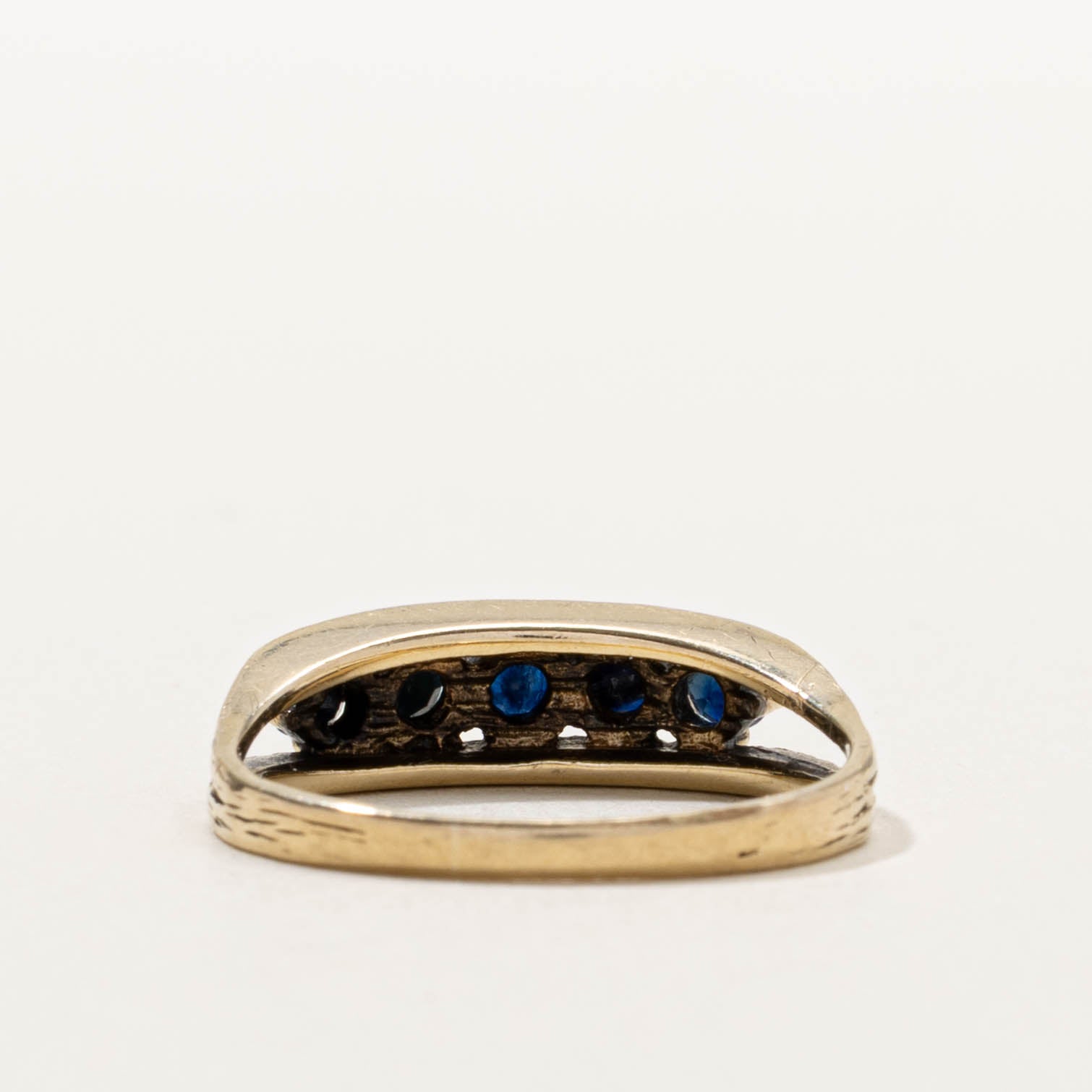 1979 London Five Stone Sapphire Split Shank Ring | SZ 7.25