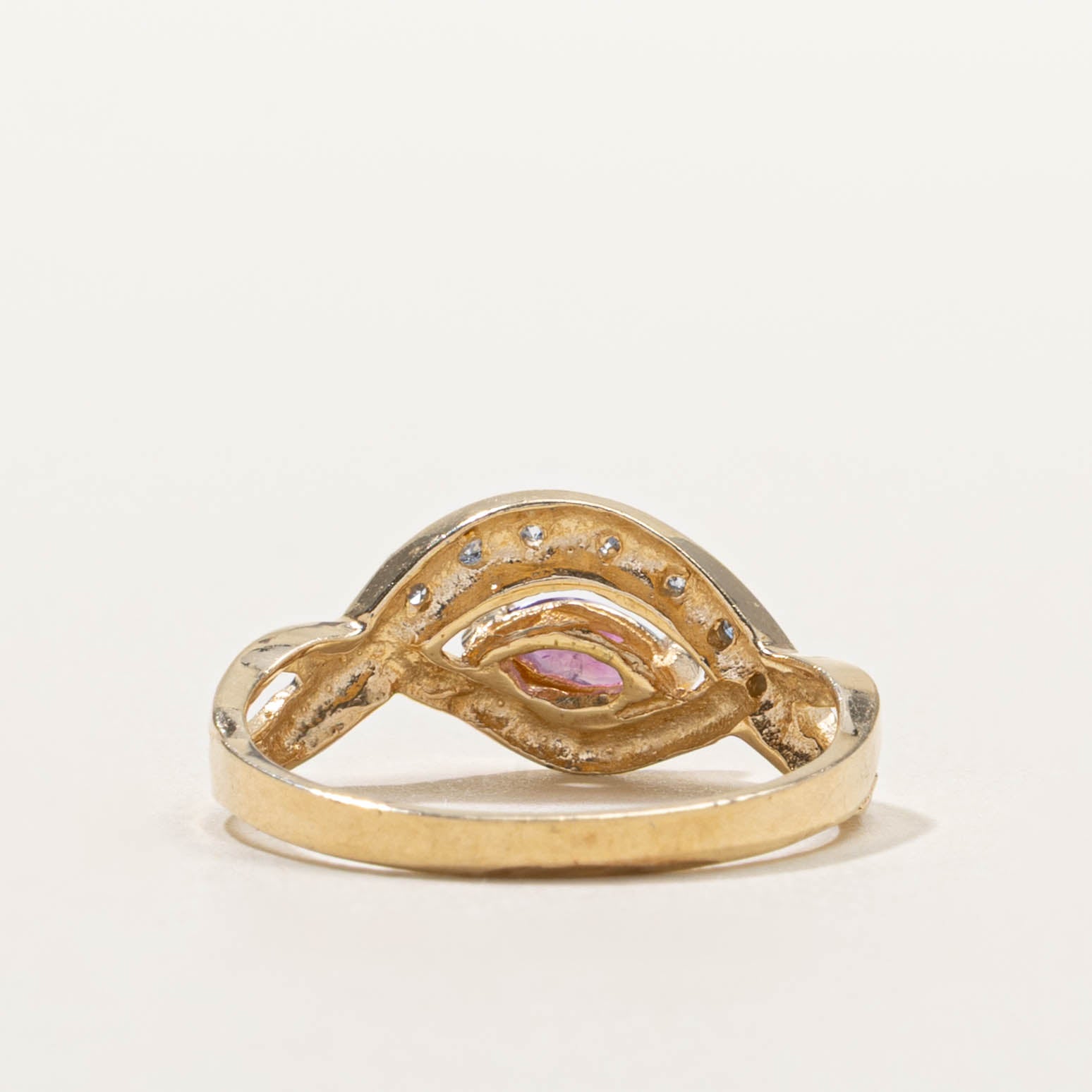 10k Ruby & Diamond Waterfall Twisted Ring | SZ 7