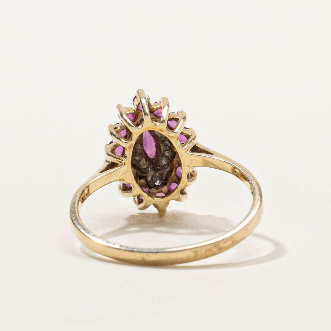 10k Ruby & Diamond Petal Cluster Ring | SZ 6